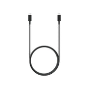 A black Samsung USB-C to USB-C cable, with a looped design and no visible connectors at the ends.