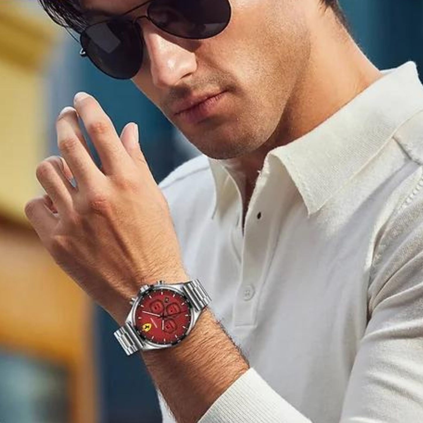 Premium Haino teko RW47 with 3 Bands (Stainless Steel + Leather + Silicone)Smartwatches Limited Edition_Silver