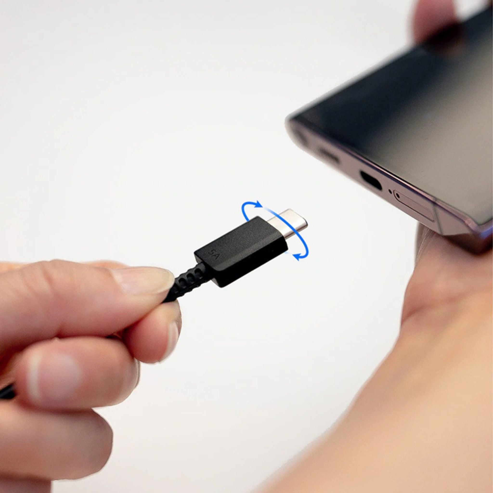 SAMSUNG USB-C to USB-C 5A 1.8M Cable, Super Fast Charging 2.0, Max 45W, Max 5A Current, Up to 480Mb/s Data Transfer Speed - Black