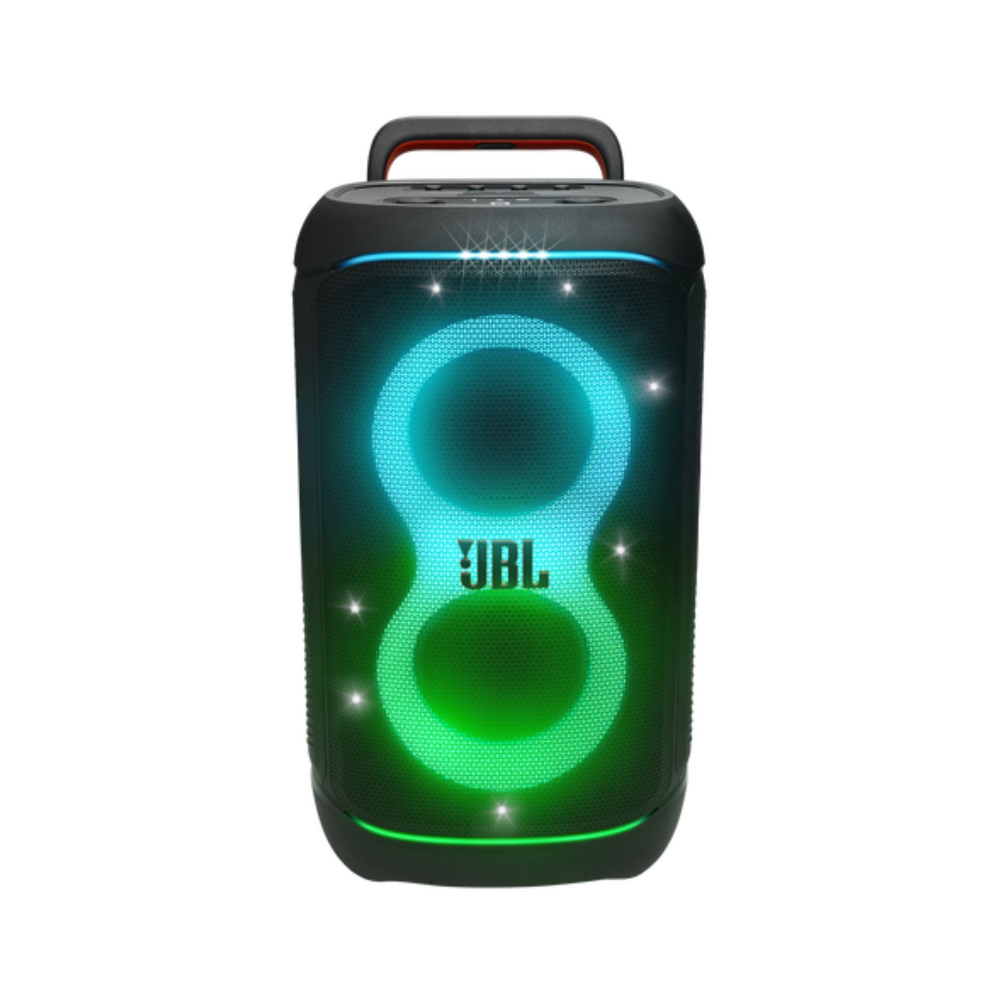 JBL PartyBox 520 Portable Bluetooth Speaker, 400W Output Power, 40 Hz-20 kHz Frequency Response, AI Sound Boost, Lightshow, Auracast Multi-Speaker Connection, IPX4 Splash Proof - Black
