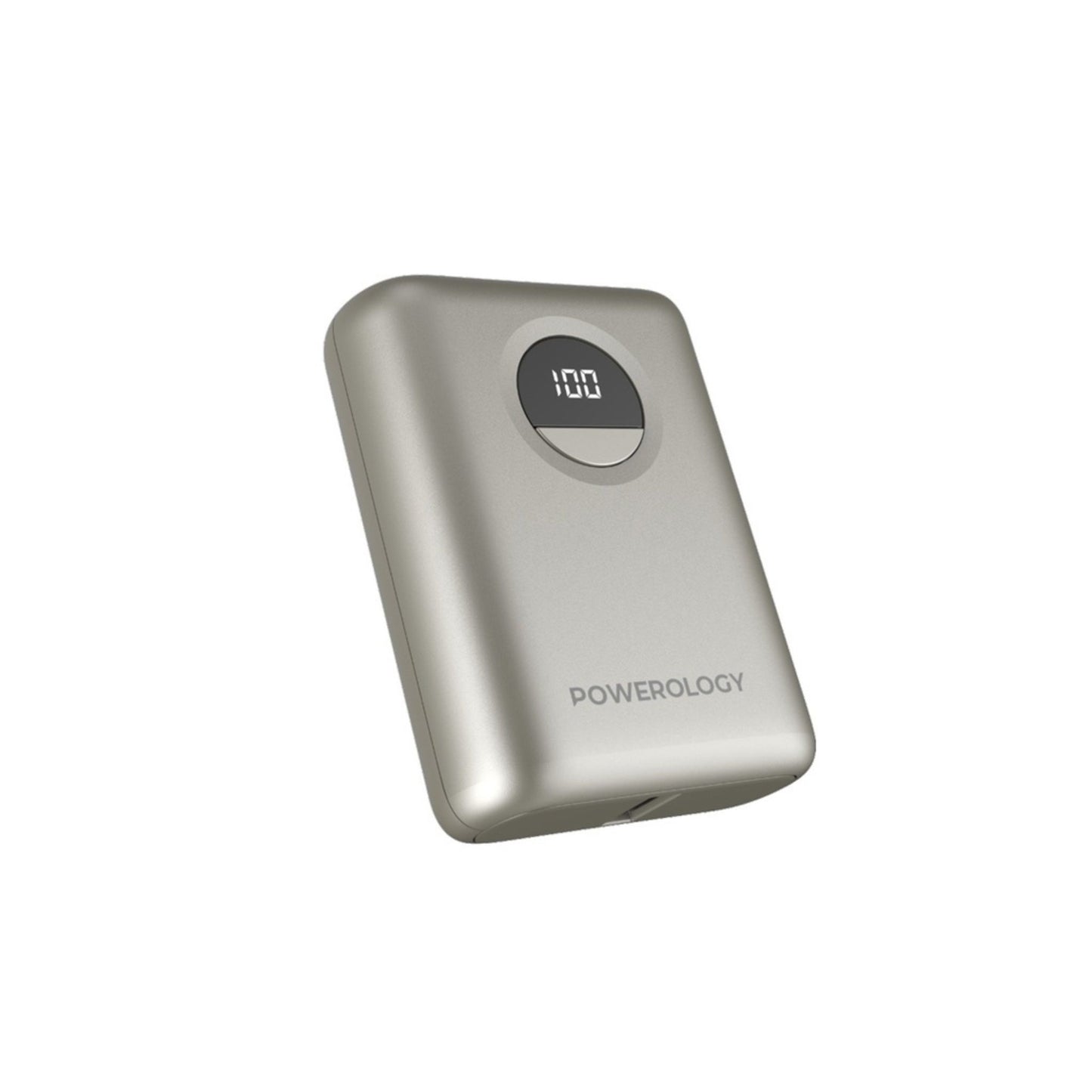 POWEROLOGY 10000mAh Power Bank with PD 20W, Power Dash 3.0, Ultra Compact & Light Design, Digital Display - Titanium