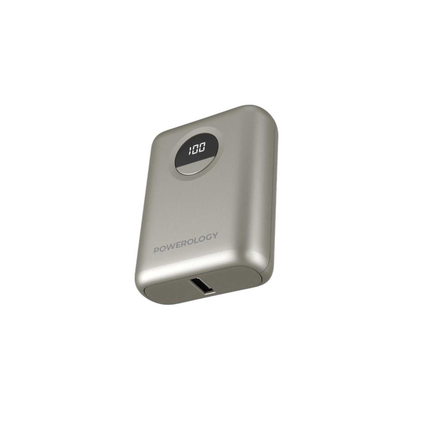 POWEROLOGY 10000mAh Power Bank with PD 20W, Power Dash 3.0, Ultra Compact & Light Design, Digital Display - Titanium