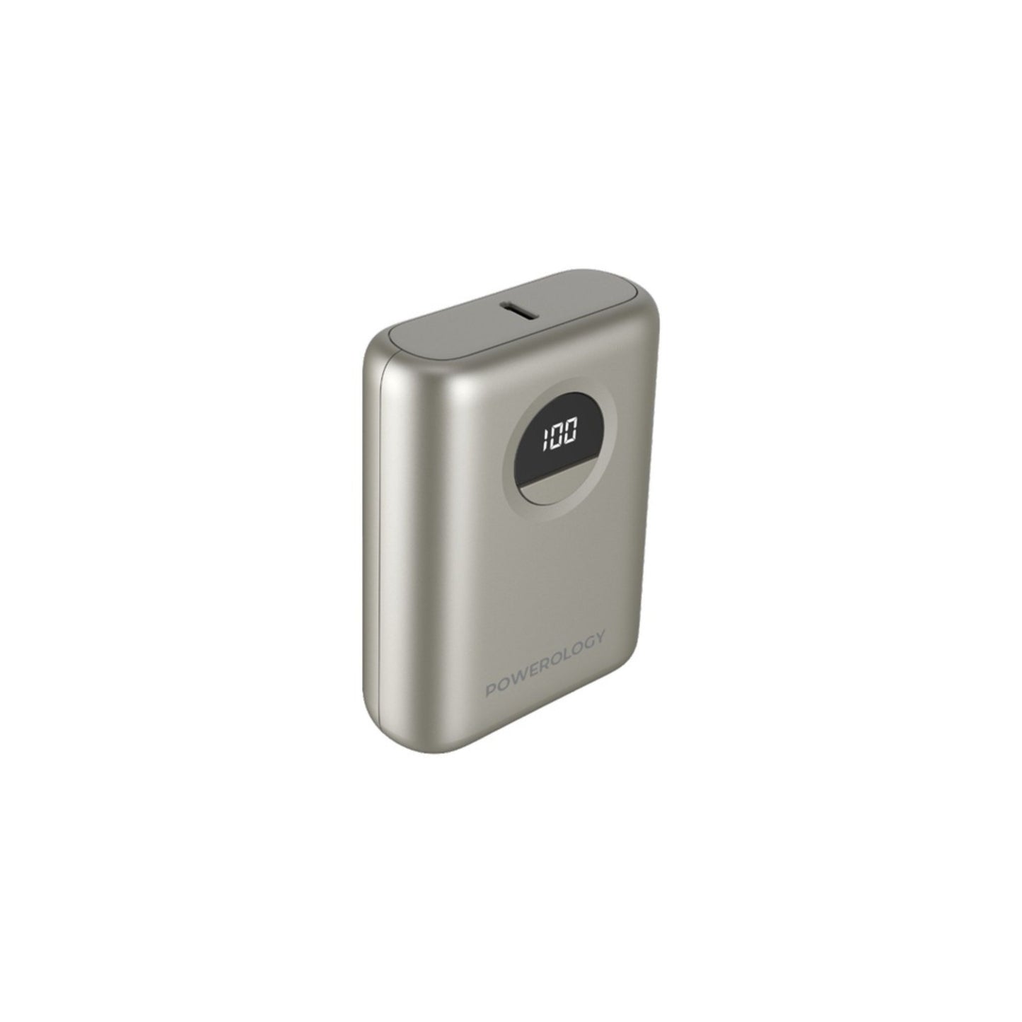 POWEROLOGY 10000mAh Power Bank with PD 20W, Power Dash 3.0, Ultra Compact & Light Design, Digital Display - Titanium