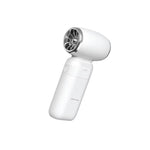 White handheld hair dryer on a white background