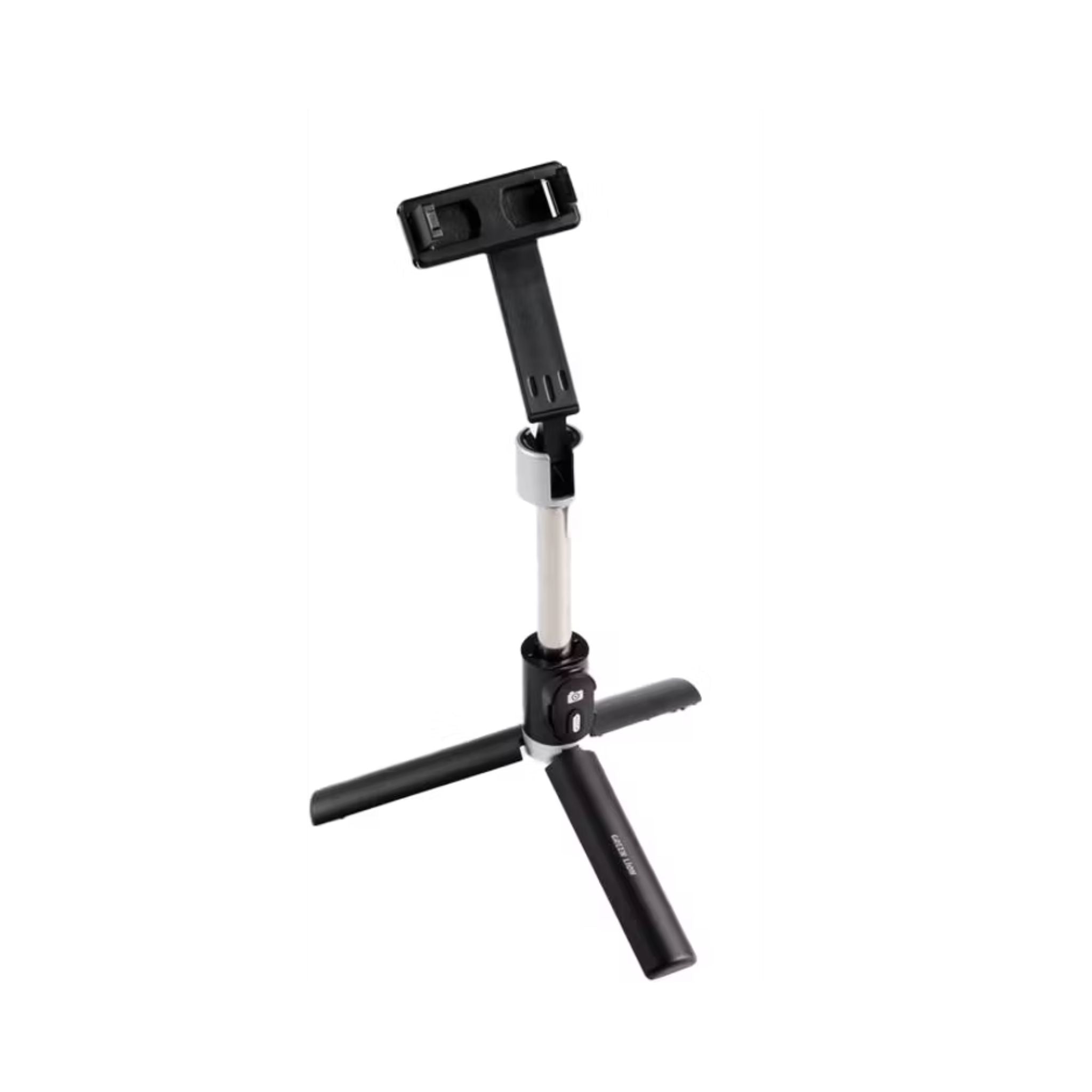 Green Lion Click 2 Selfie Stick with Up to 110cm Adjustable Length, 4.7"-7" Mobile Compatibility, Quadruped Support, Diversified Bracket, 65-90mm Holding Width - Black