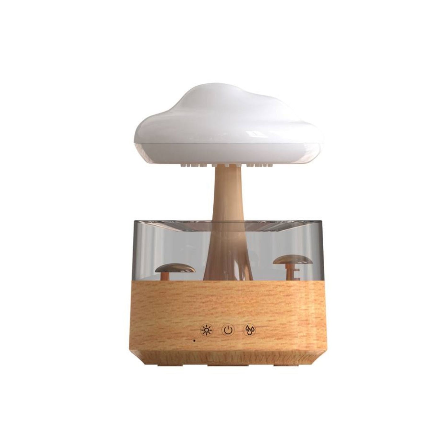 Green Lion Rain Cloud Diffuser, 3 Rainfall Modes, Colorful Ambiance Lights, Automatic Shutdown, Simulated Raindrop, Timing Protection, Anti Spill, 300mL Capacity - Wood