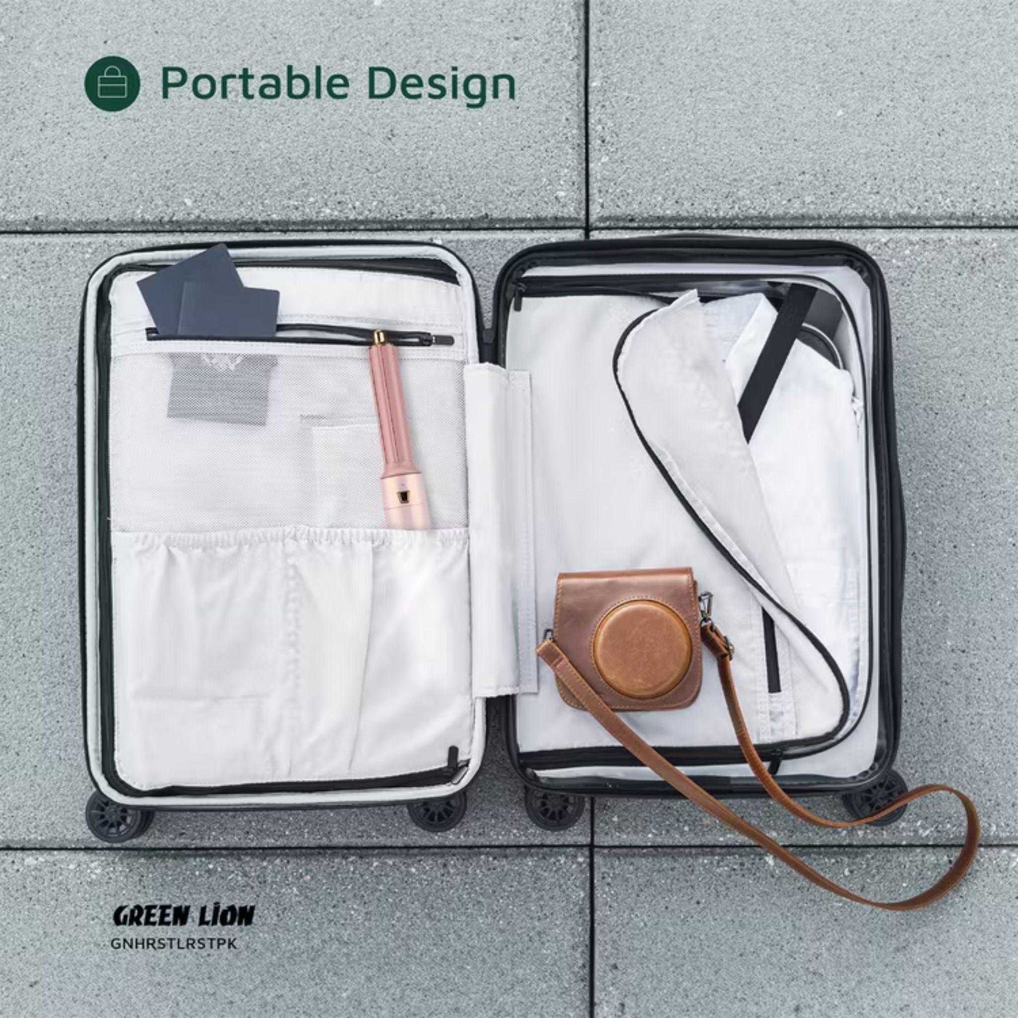 GREEN LION 5-in-1 Professional Hair Styler 2 with 5 Air Nozzles, 28000RPM Motor Speed, 3 Heat Settings Up to 105°C, Safety Lock, Auto Rotation - Pink