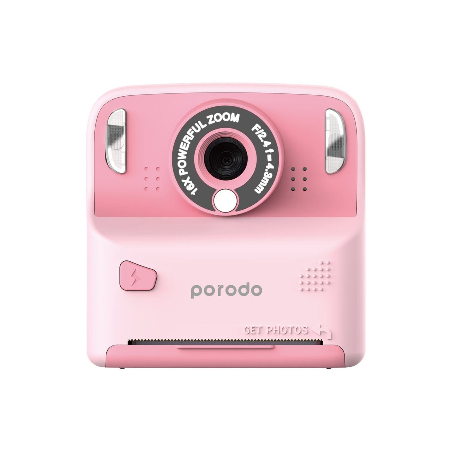 Porodo Lifestyle Kids 10000mAh Print Camera with 320 x 240 Screen Resolution, Type-C Charging Port, 2.4" Wide Screen, Built-in Games, 12MP Image Resolution, Built-in Fill Light - Pink