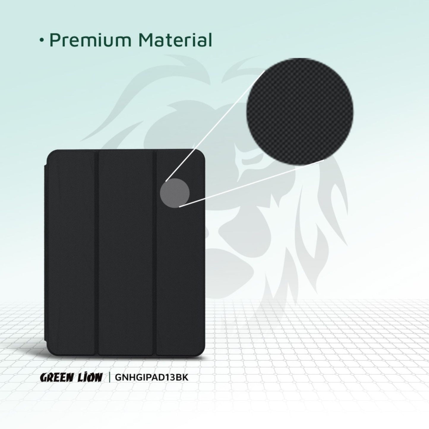Green Lion Hogo Premium Case with Pencil Holder - Black - iPad Air 13