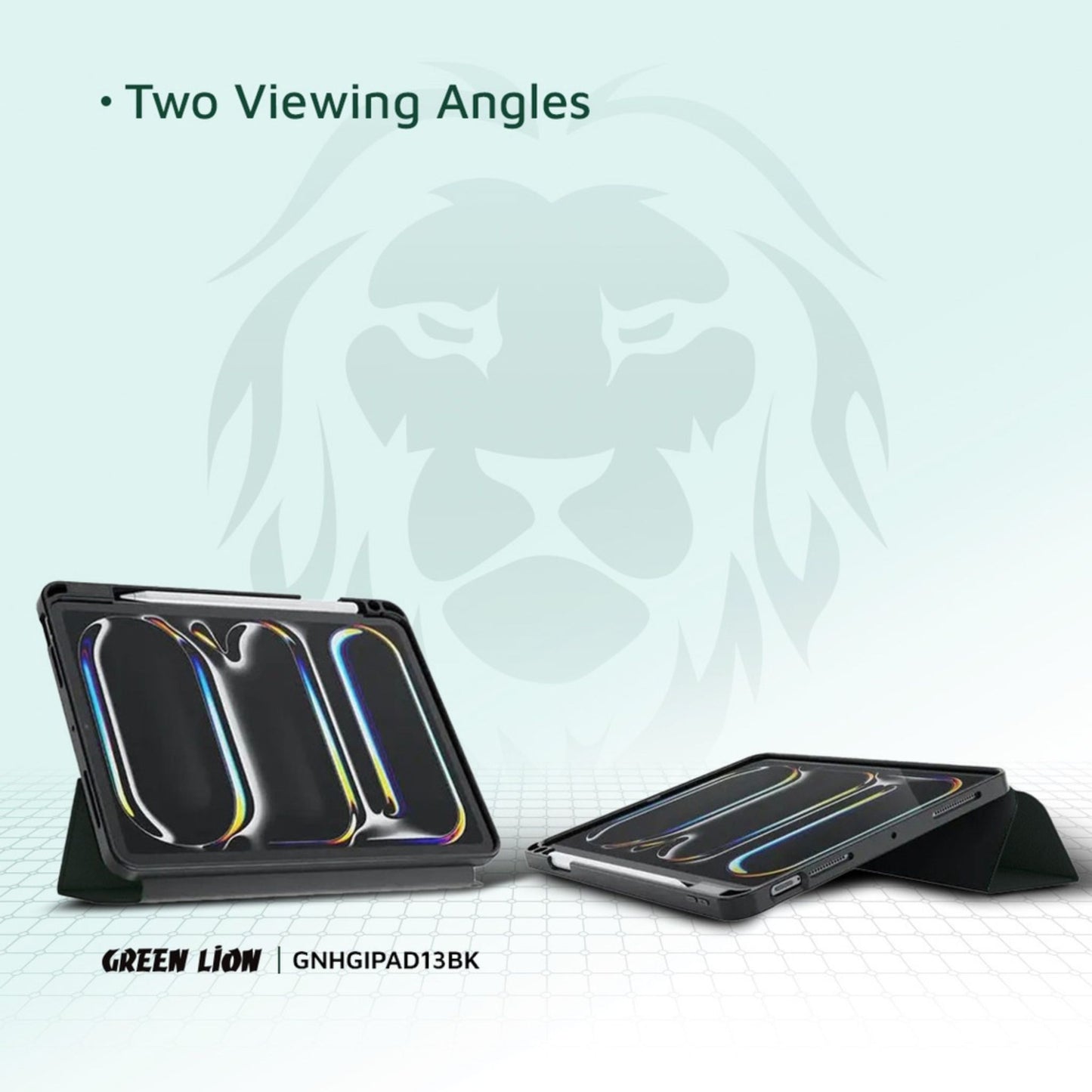 Green Lion Hogo Premium Case with Pencil Holder - Black - iPad Air 13