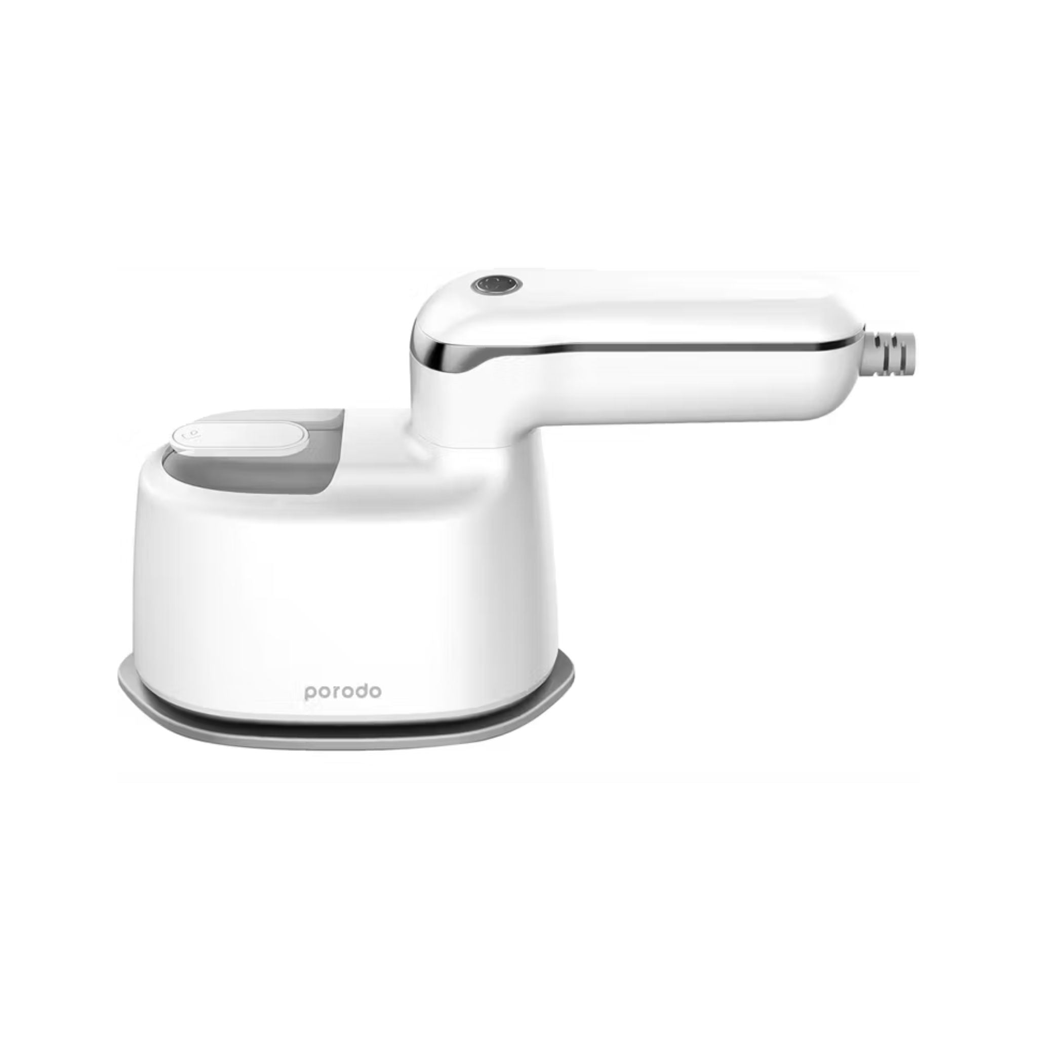 Porodo Compact Portable Steam & Heat Iron With Rotating Handle Patented Design with 120ML Water Tank Capacity, Ceramic Soleplate Handheld Steam Flat Iron Dry & Wet, Garment Steamer 1100W - White