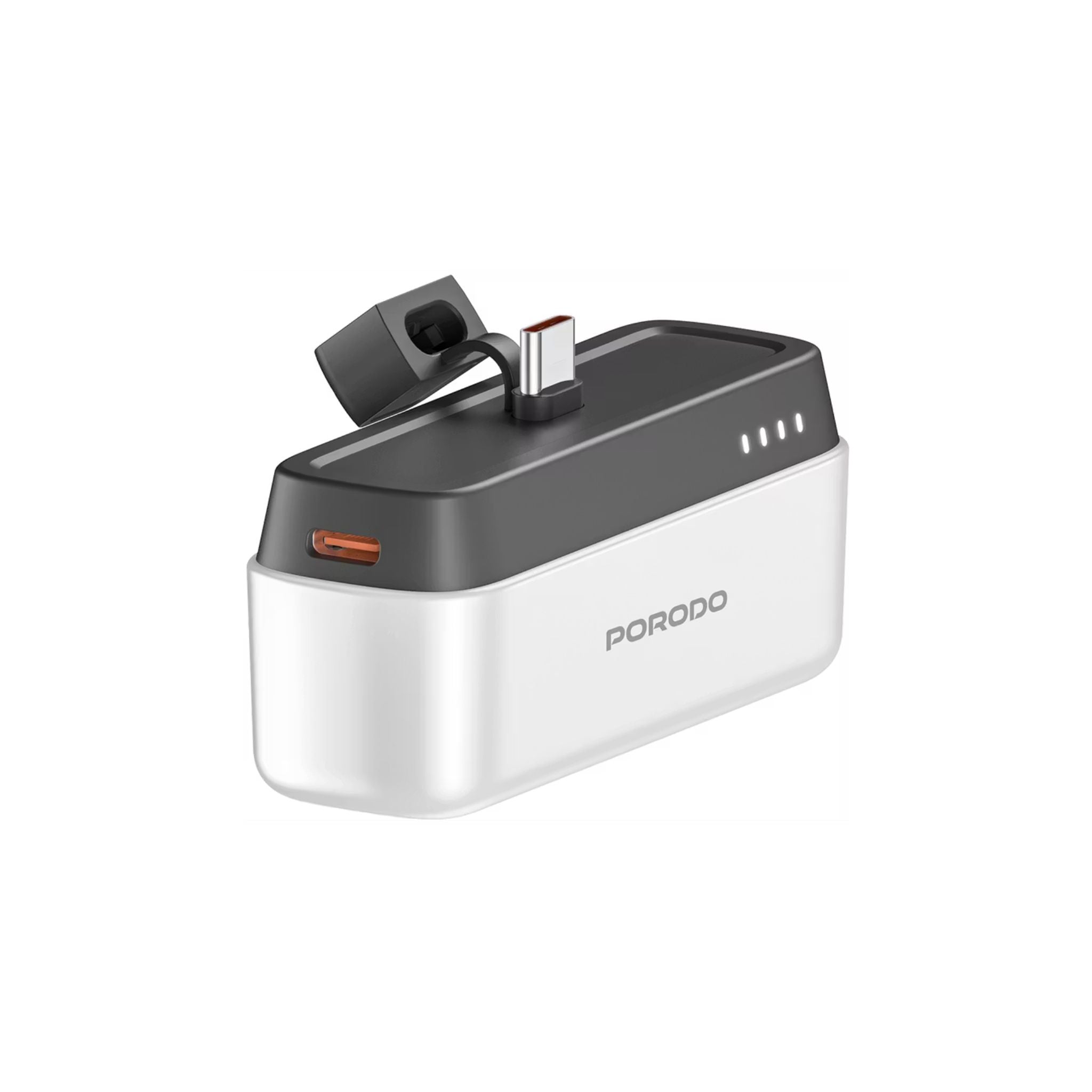 White and gray electronic device with 'PORODO' branding on a white background