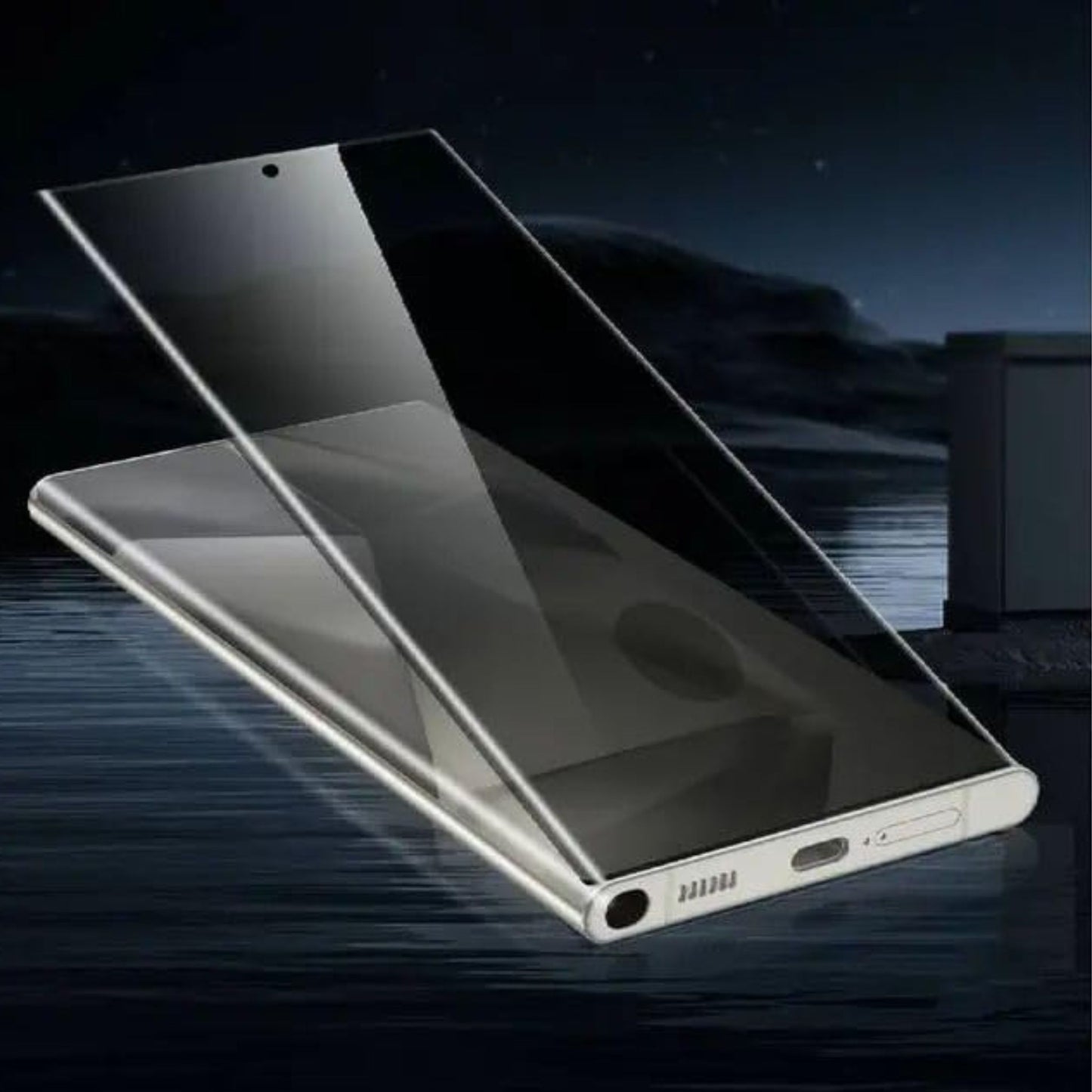 Green Lion 3D Edge Glue Full Round Privacy Glass - S23 Ultra Black