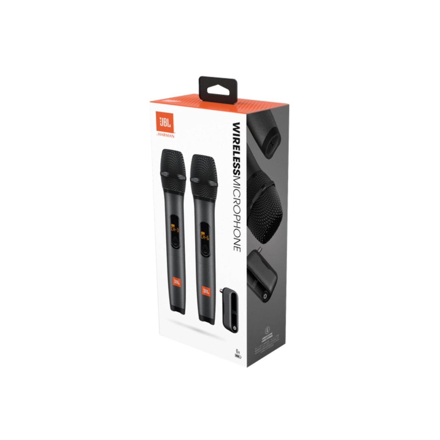 JBL Wireless 2 Microphone System, High Vocal Quality, Rechargeable UHF Dual Channel Wireless Receiver, 6H of Playtime, Plug and Play, Replaceable AA Batteries - Black, JBLWIRELESSMIC, Bluetooth