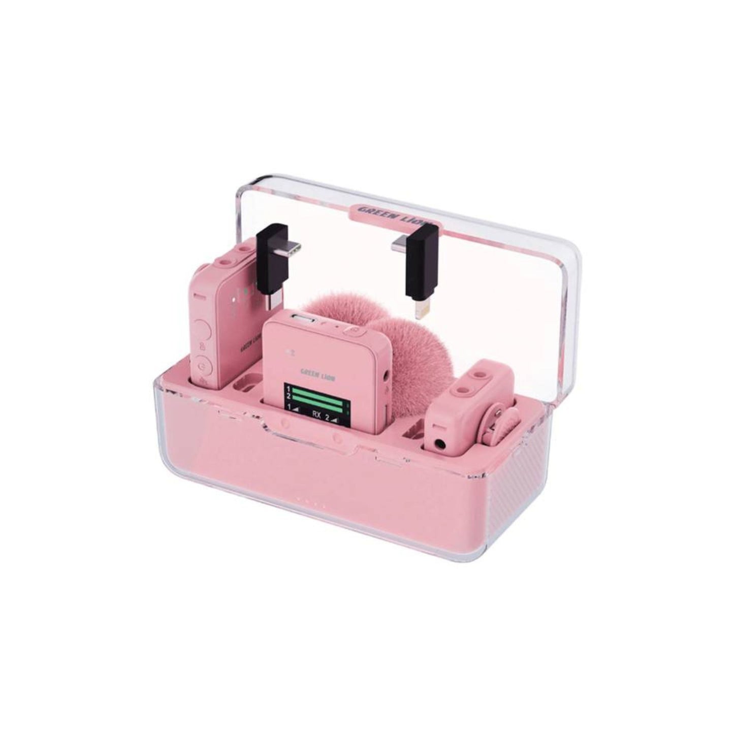 Green Lion GLM Professional Wireless Microphone, 360° Pick up, Compact & Portable, Environment Noise Cancellation - Pink