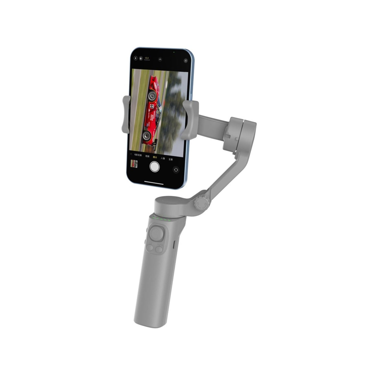 Porodo 3-Axis Gimbal Stabilizer With AI Face & Object Tracking, Rolling, Pitching & Pan Angles, Versatile Sooting Modes, 7 Hrs Continous Working Time, 2200mAh Built In Battery, Android/iOS App- Gray