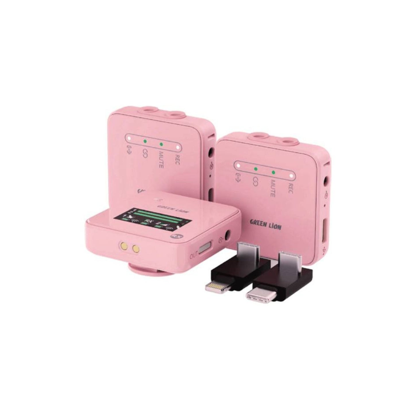 Green Lion GLM Professional Wireless Microphone, 360° Pick up, Compact & Portable, Environment Noise Cancellation - Pink