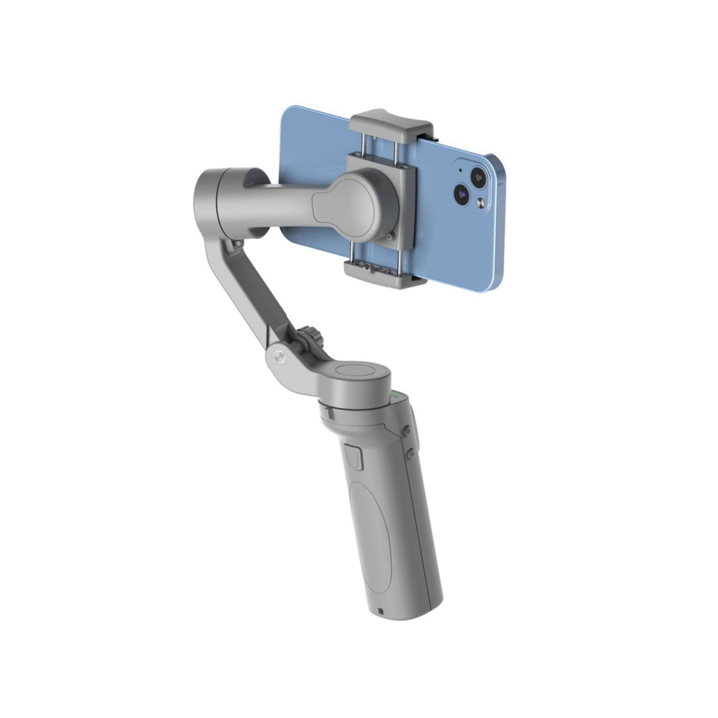 Porodo 3-Axis Gimbal Stabilizer With AI Face & Object Tracking, Rolling, Pitching & Pan Angles, Versatile Sooting Modes, 7 Hrs Continous Working Time, 2200mAh Built In Battery, Android/iOS App- Gray