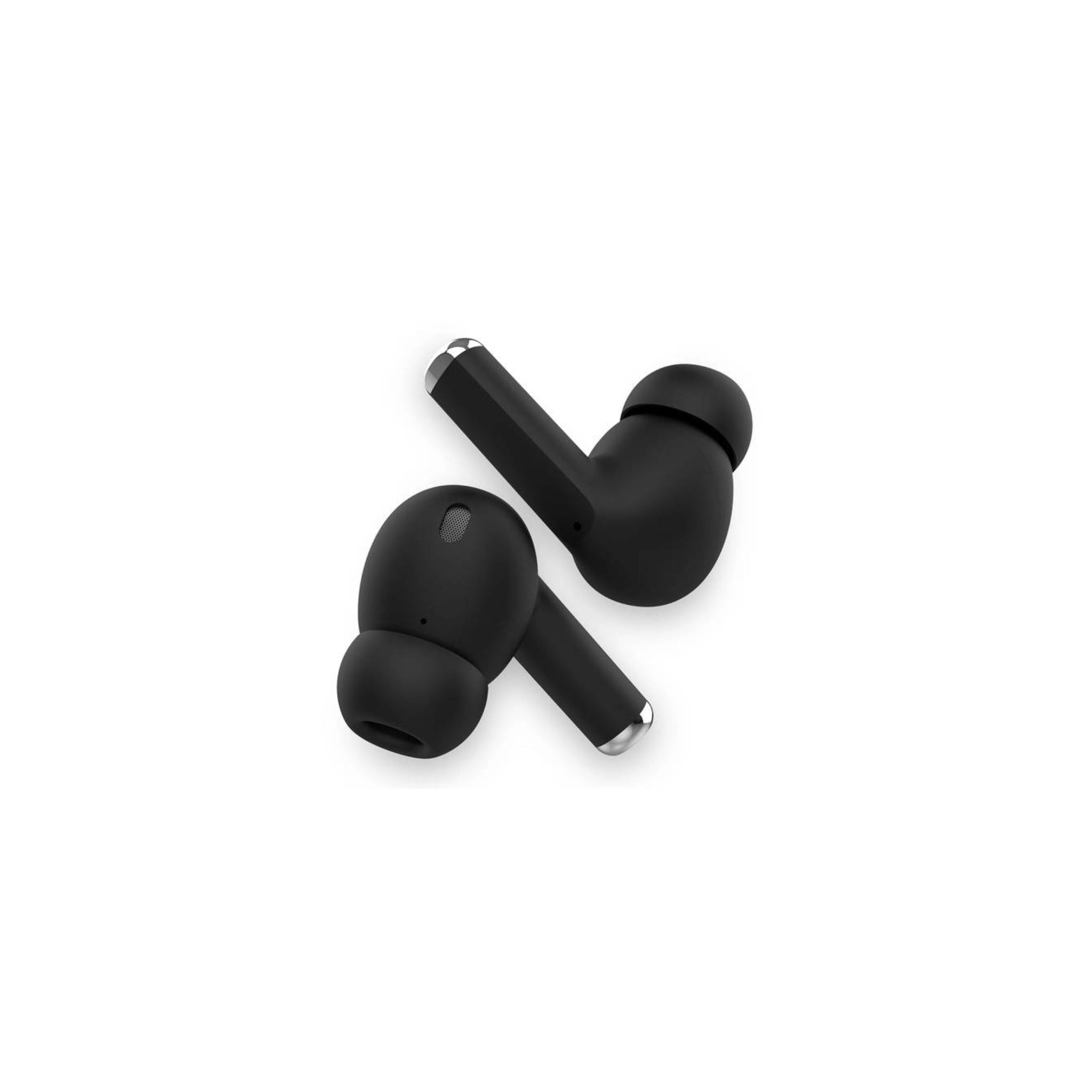 Porodo Blue Earbuds Pro 2 With Swipe Volume, 20 Hours Working Time, Wireless Charging, Deep Bass, Independent Earbuds, Touch Control - Black
