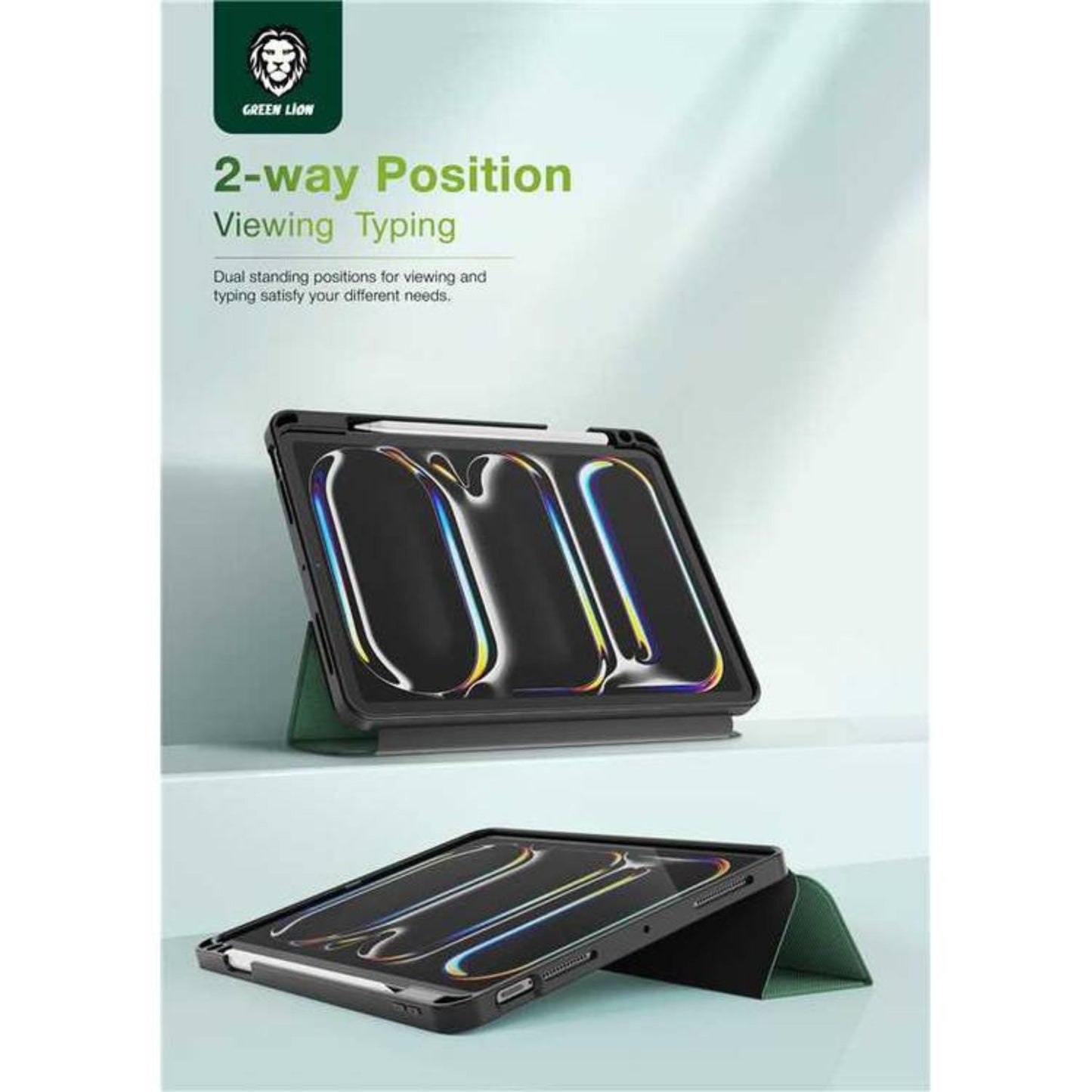 Green Lion Hogo Premium Case with Pencil Holder - iPad Air 13 - Green