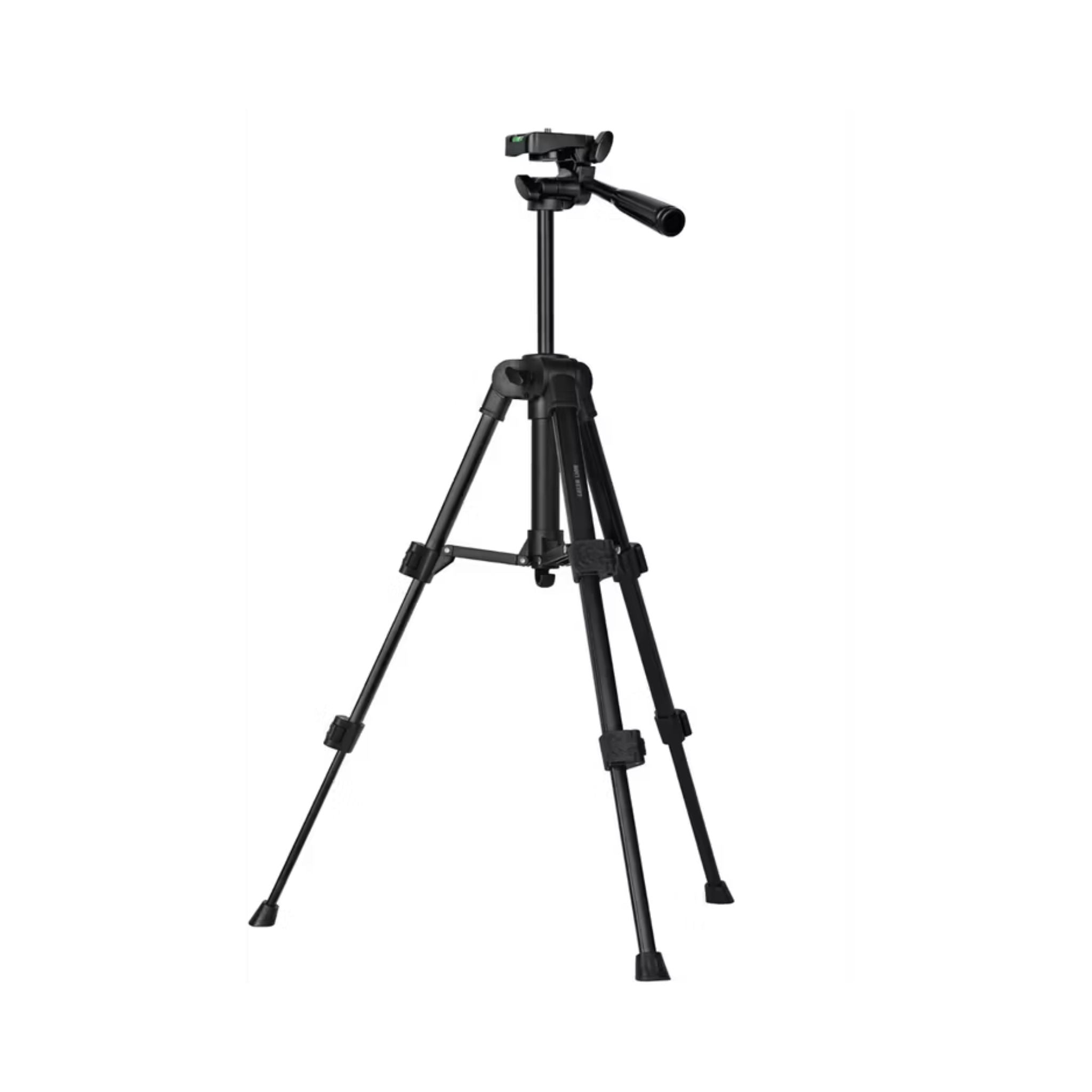 Green Lion GTP-50 Professional Aluminum Tripod with Mobile Phone Holder, 90° Flexible Pivot, 61cm Extended Height, Non-Slip Base, Telescope Design - Black
