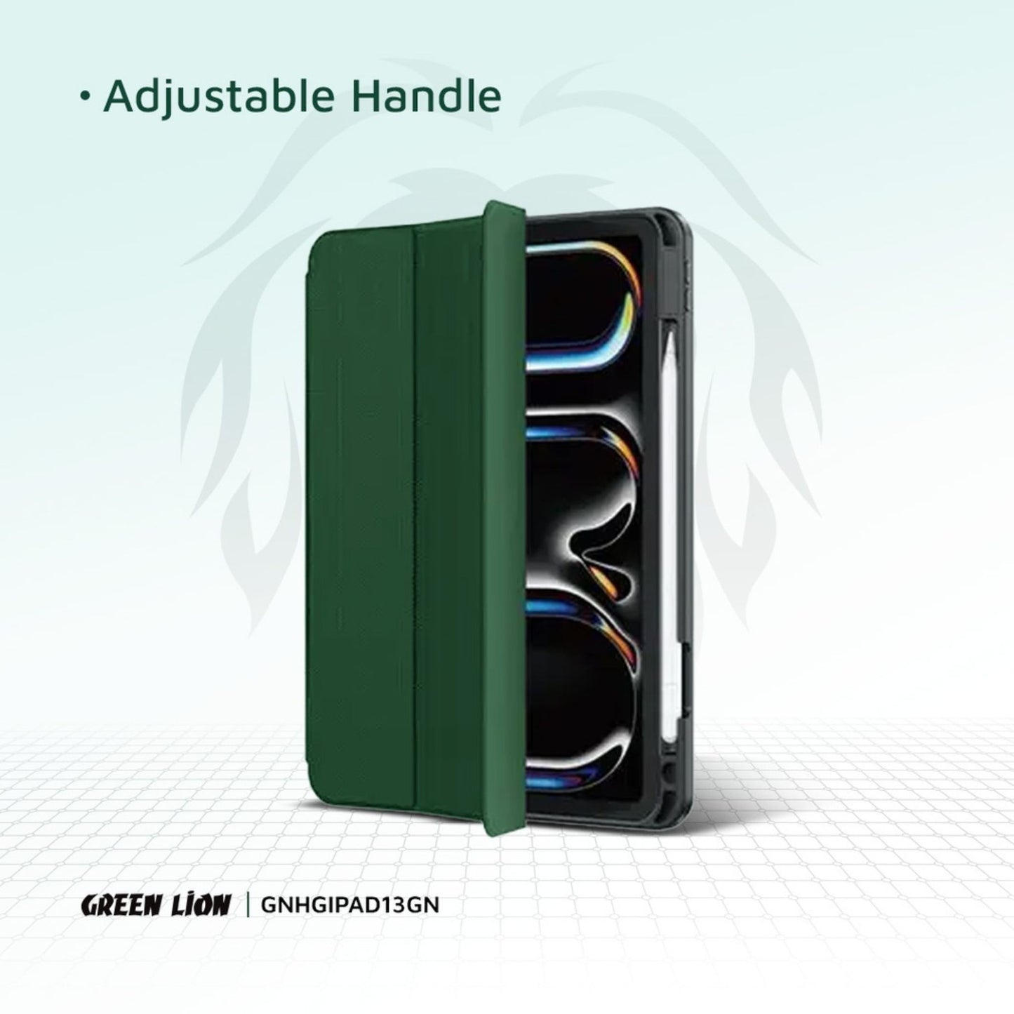 Green Lion Hogo Premium Case with Pencil Holder - iPad Air 13 - Green