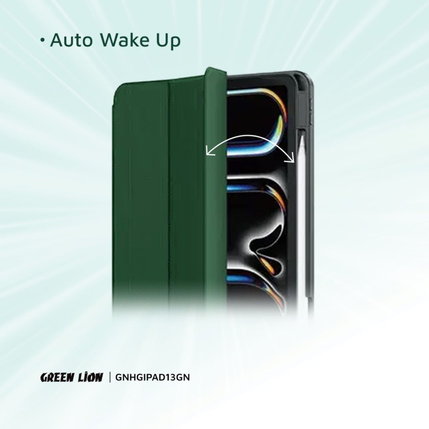 Green Lion Hogo Premium Case with Pencil Holder - iPad Air 13 - Green