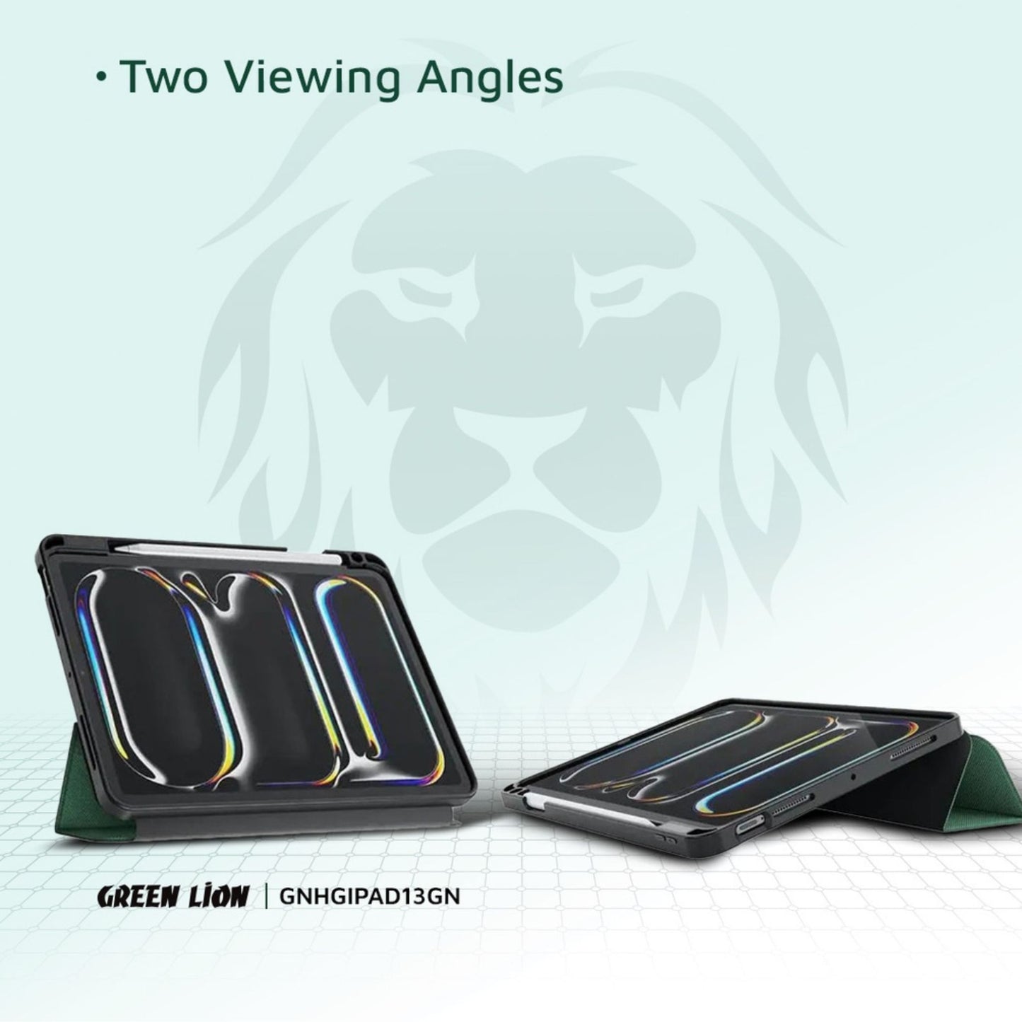 Green Lion Hogo Premium Case with Pencil Holder - iPad Air 13 - Green