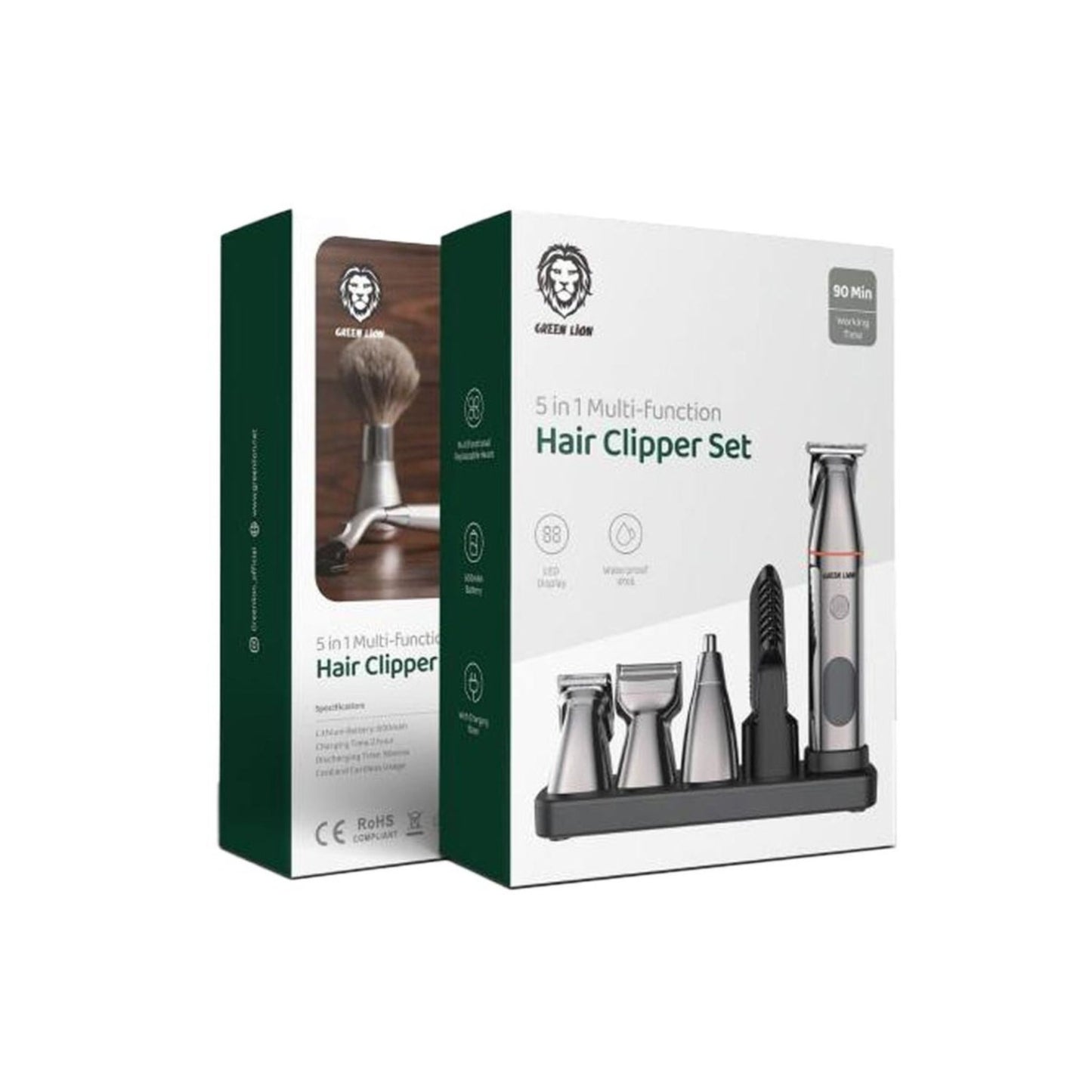 Green Lion 5 In 1 Multi-Function Hair Clipper Set - Black
