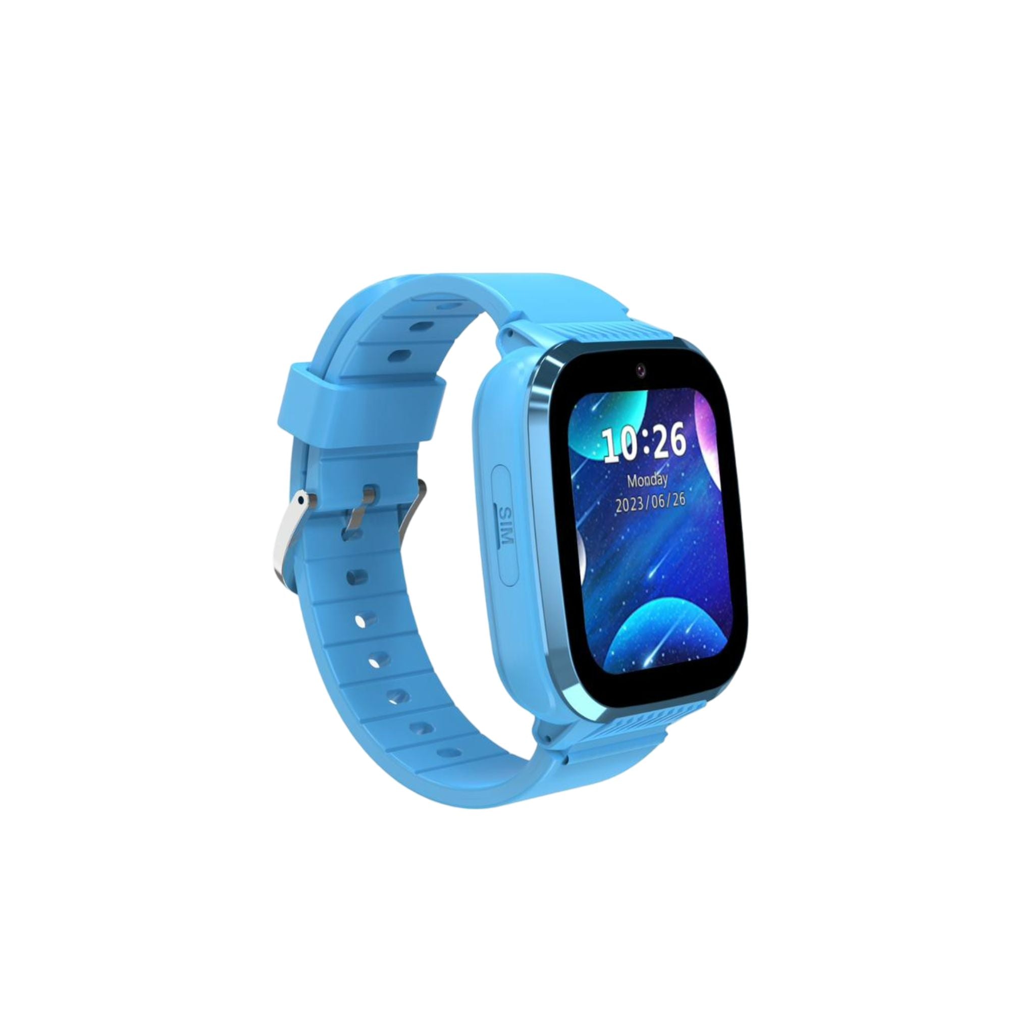 Porodo 4G Kids GPS 1.85 inches Smart Watch Junicare with Touch Display, 36 Hours Working Time, 3 Hours Charging Time, Video Calling - Blue