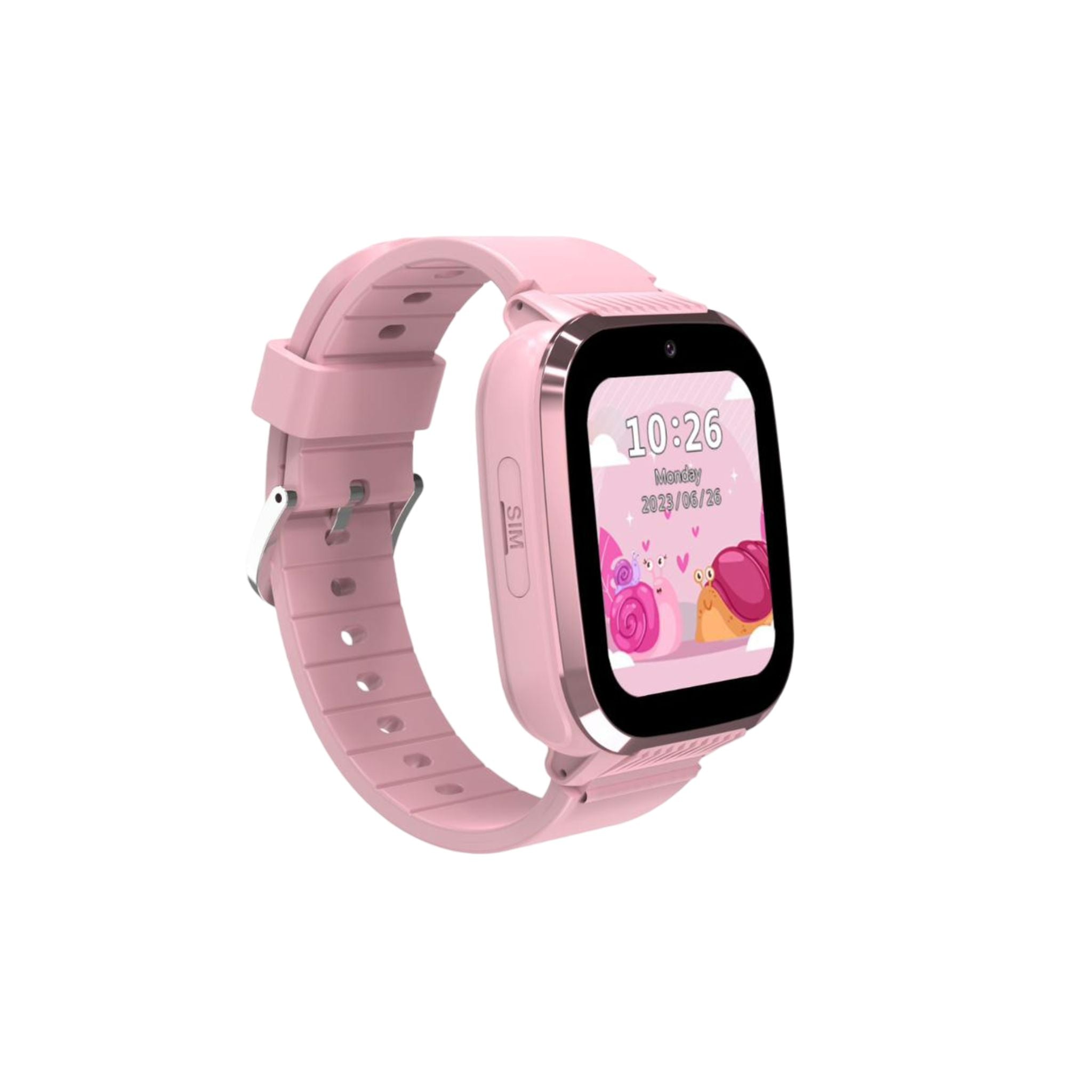 Porodo 4G Kids GPS 1.85 inches Smart Watch Junicare with Touch Display, 36 Hours Working Time, 3 Hours Charging Time, Video Calling - Pink