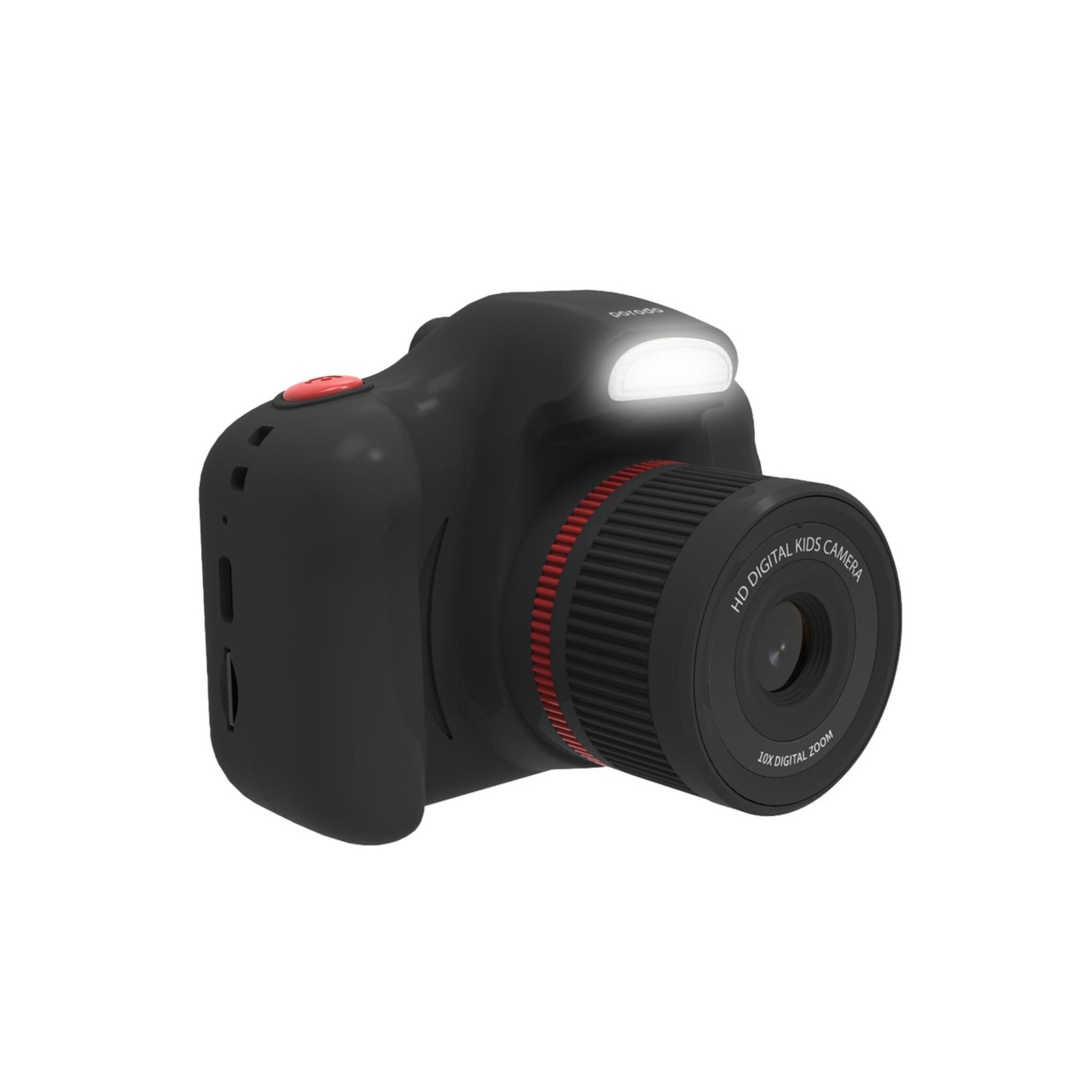 Porodo Lifestyle Kids Focus Camera with Tripod Stand, 320 x 240 Screen Resolution, Up to 5 Hours Working Time, Built-in Games, Photo & Video Filters, Dual Lens Selfie Camera - Black