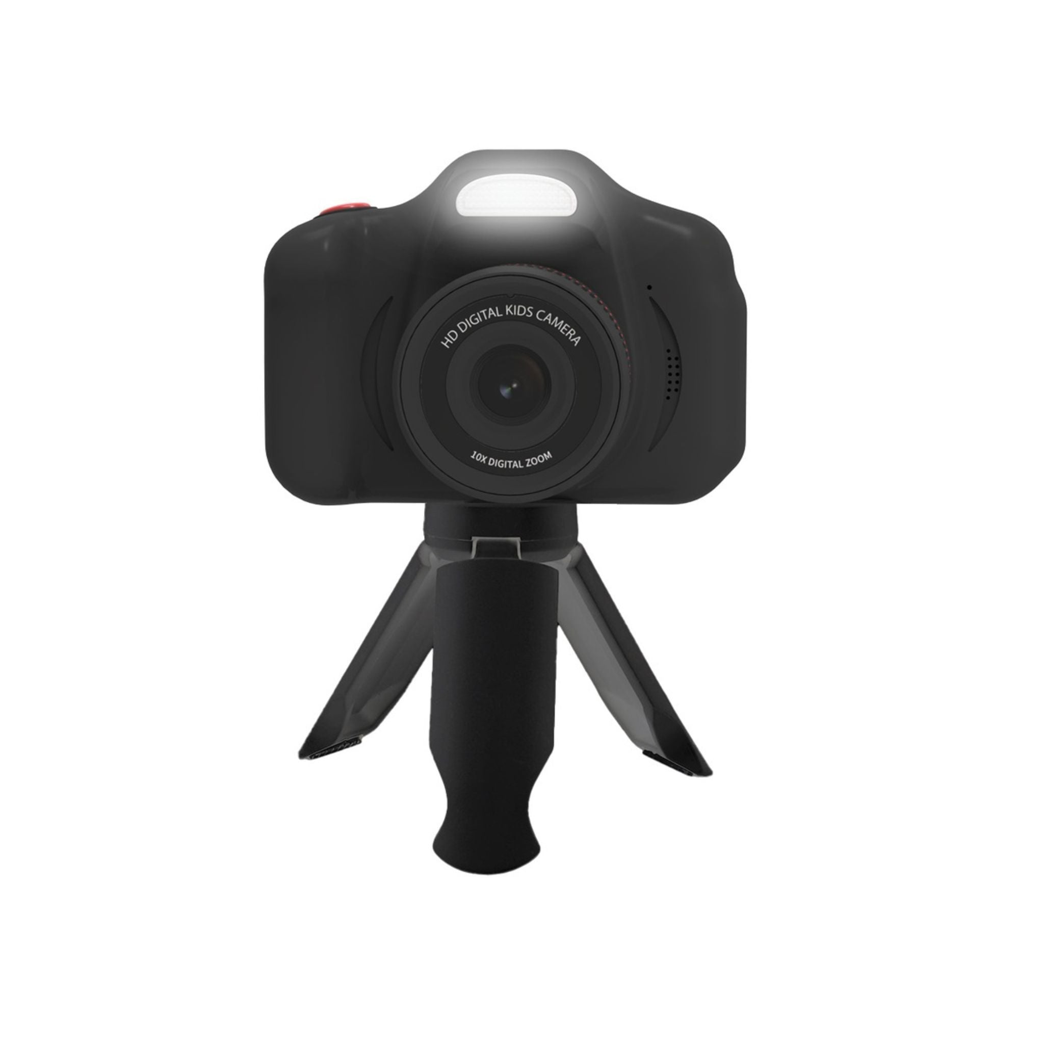 Porodo Lifestyle Kids Focus Camera with Tripod Stand, 320 x 240 Screen Resolution, Up to 5 Hours Working Time, Built-in Games, Photo & Video Filters, Dual Lens Selfie Camera - Black