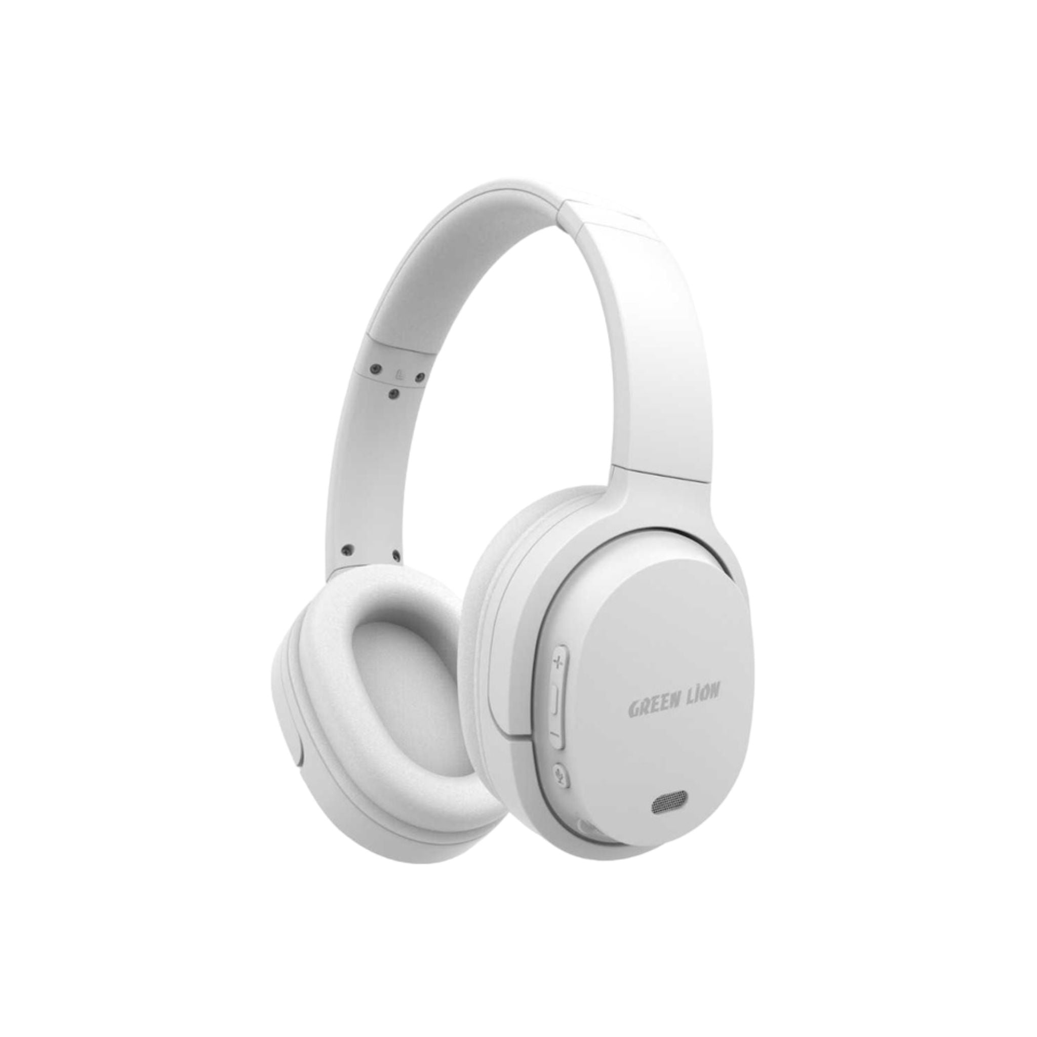 A pair of white Green Lion San Siro wireless headphones with a 3.5mm audio jack.