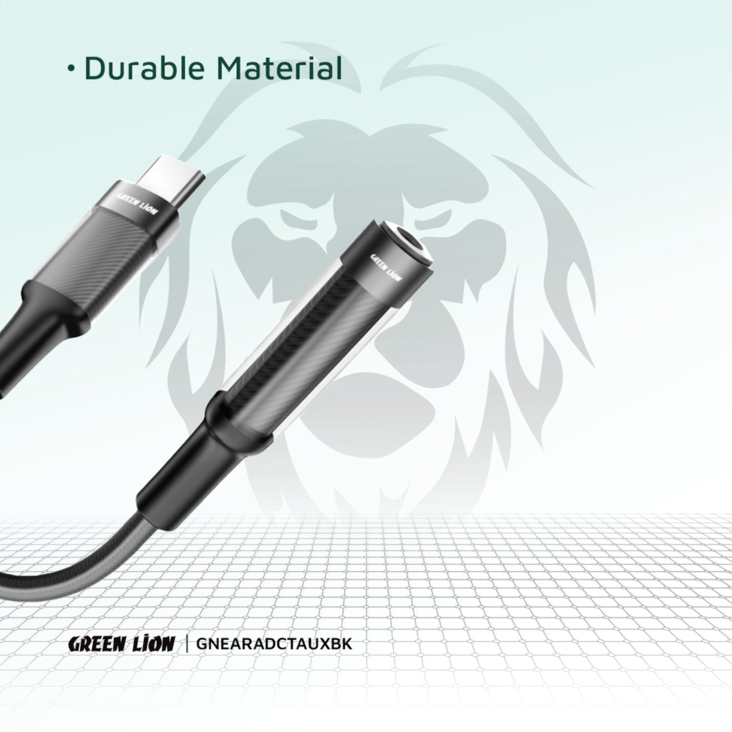 Green Lion Earphone Adapter USB-C to 3.5 Aux 12CM - Black