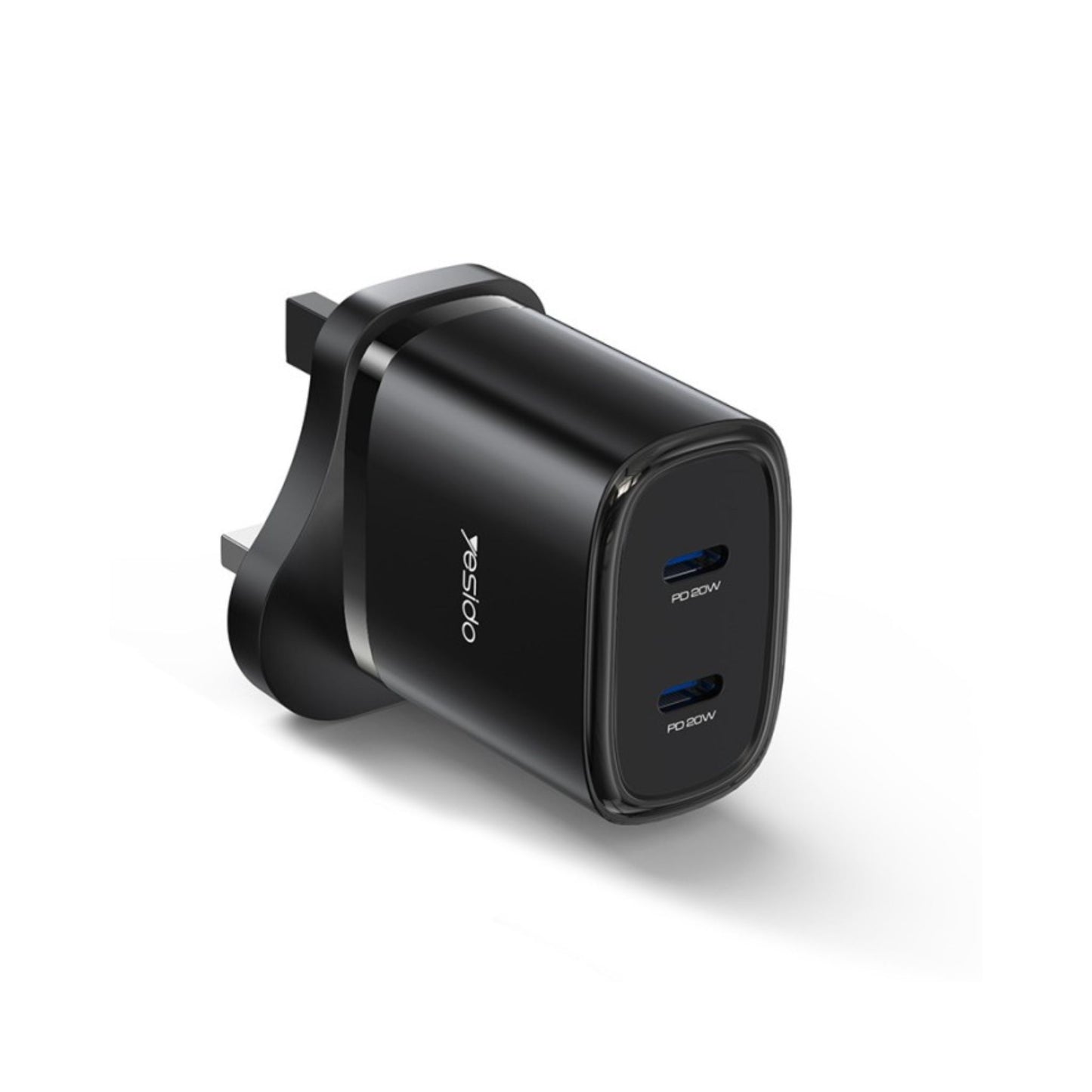 YC55 Yesido Dual Interface PD 20W Fast Charging Safe And Fast UK Triangle Charger Adapter With C To C Cable