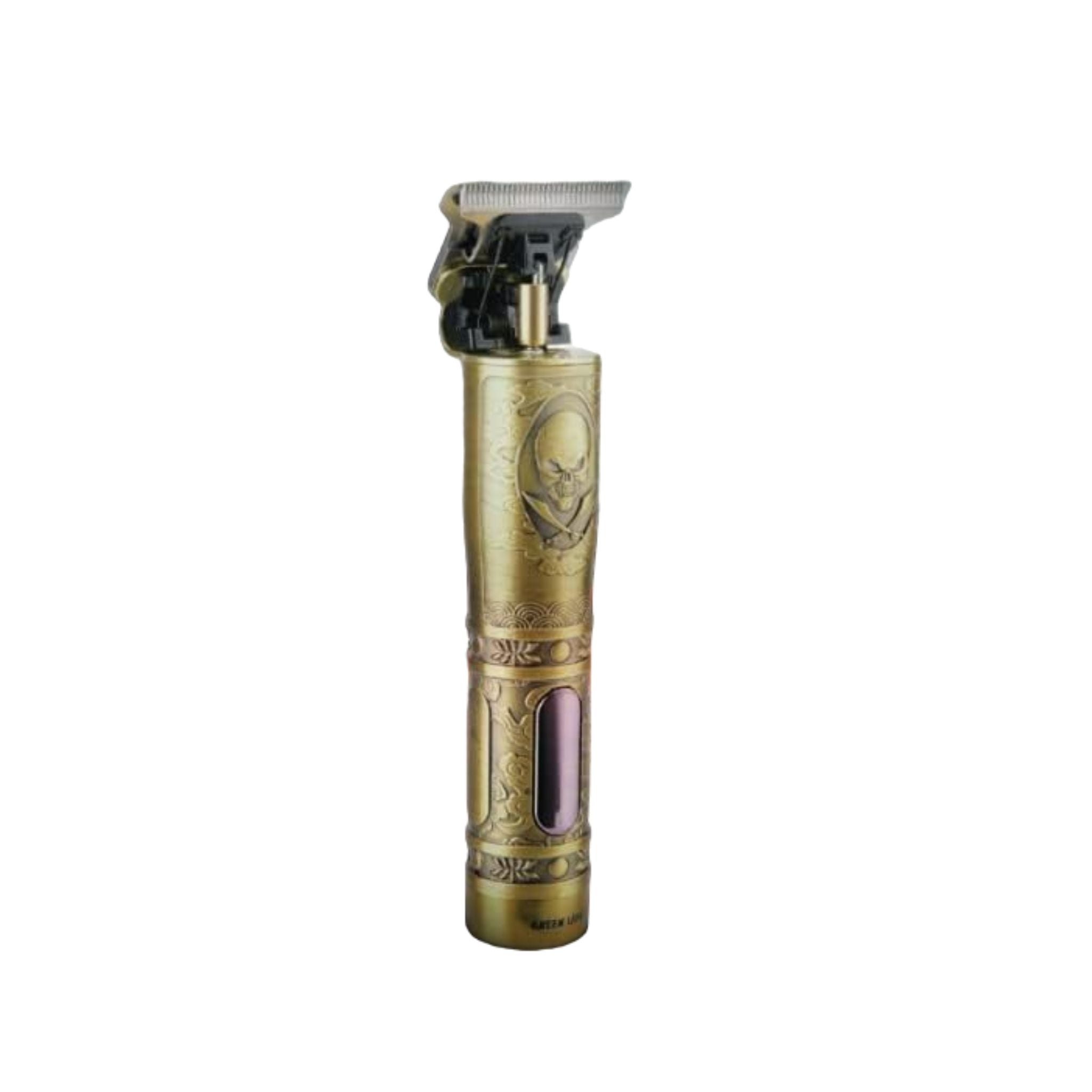 Green Lion Pirates Hair Trimmer with 3 Clippers 600mAh, 6500RPM, LCD Display, 60minutes Working Time, Type-C Charging, Metal Body, Lightweight & Portable - Gold