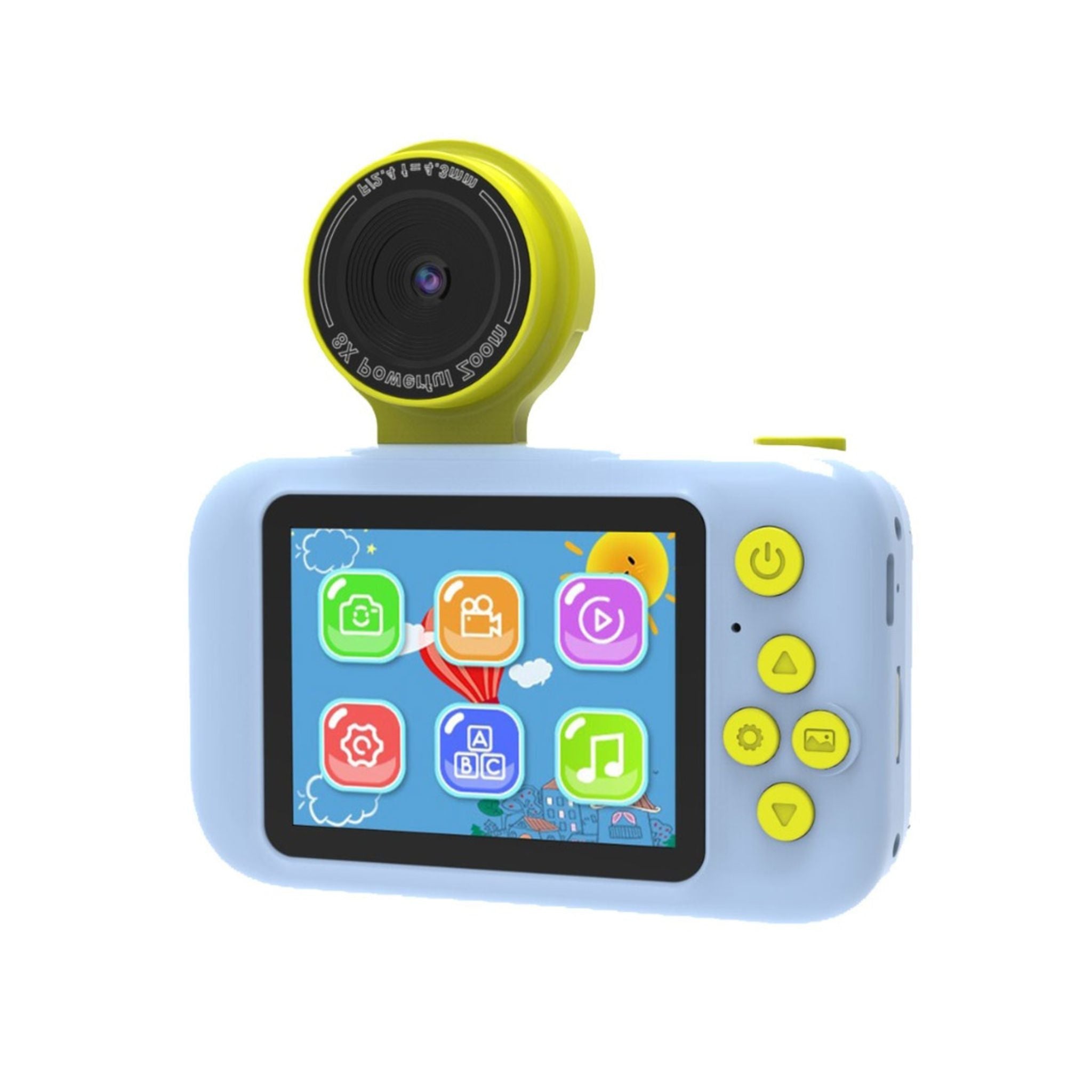 Porodo Lifestyle Kids Flip Digital Camera with Tripod Stand, Type-C Charging Port, 2.4" Wide Screen, 1000mAh Battery Capacity - Blue