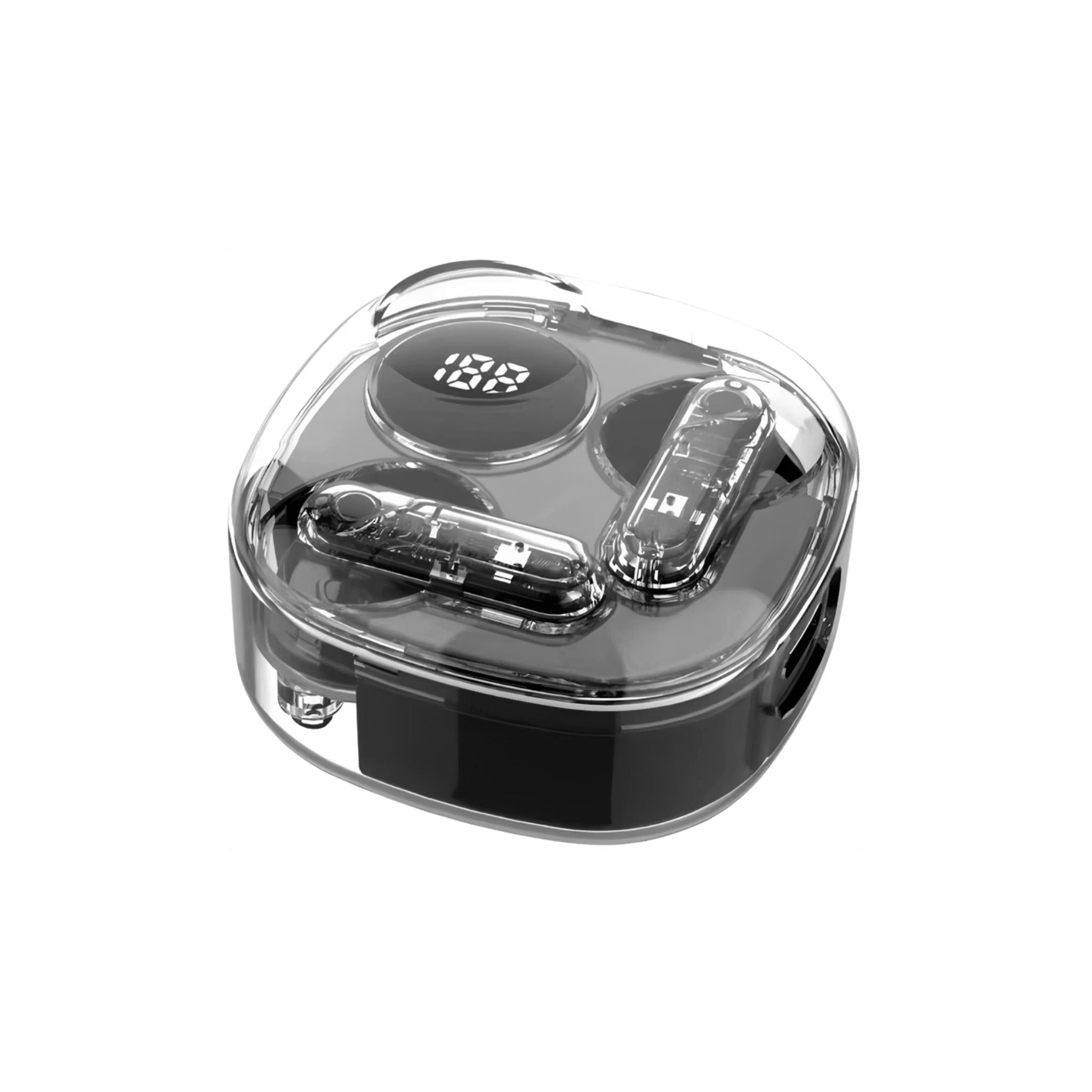 Porodo Soundtec Popwave True Wireless Earbuds with Up to 4 Hours of Playtime, 10m Transmission Distance, Bluetooth Version 5.4, 360° Omnidirectional Microphone - Black