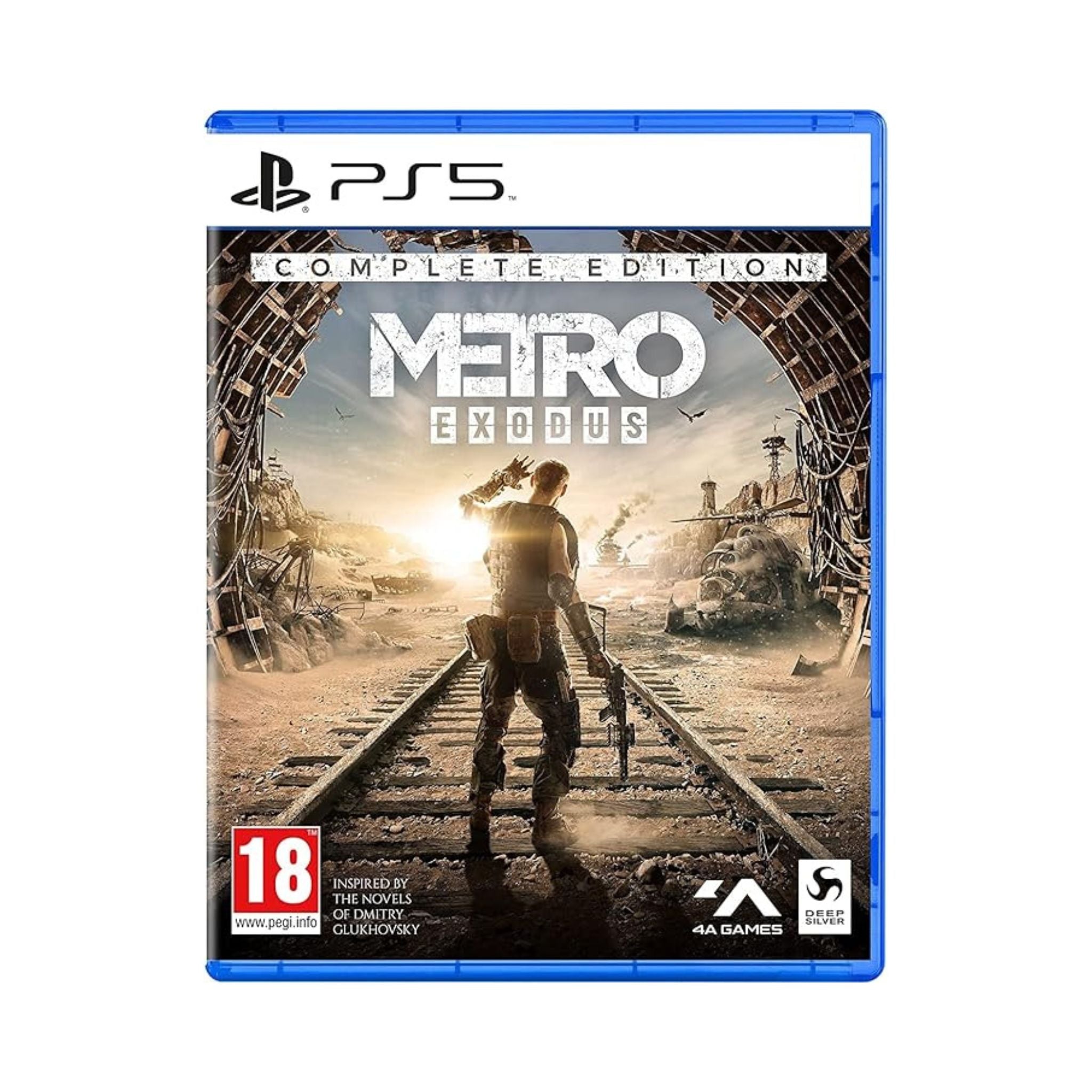 Game box for 'Metro Exodus' Complete Edition for PS5 on a white background