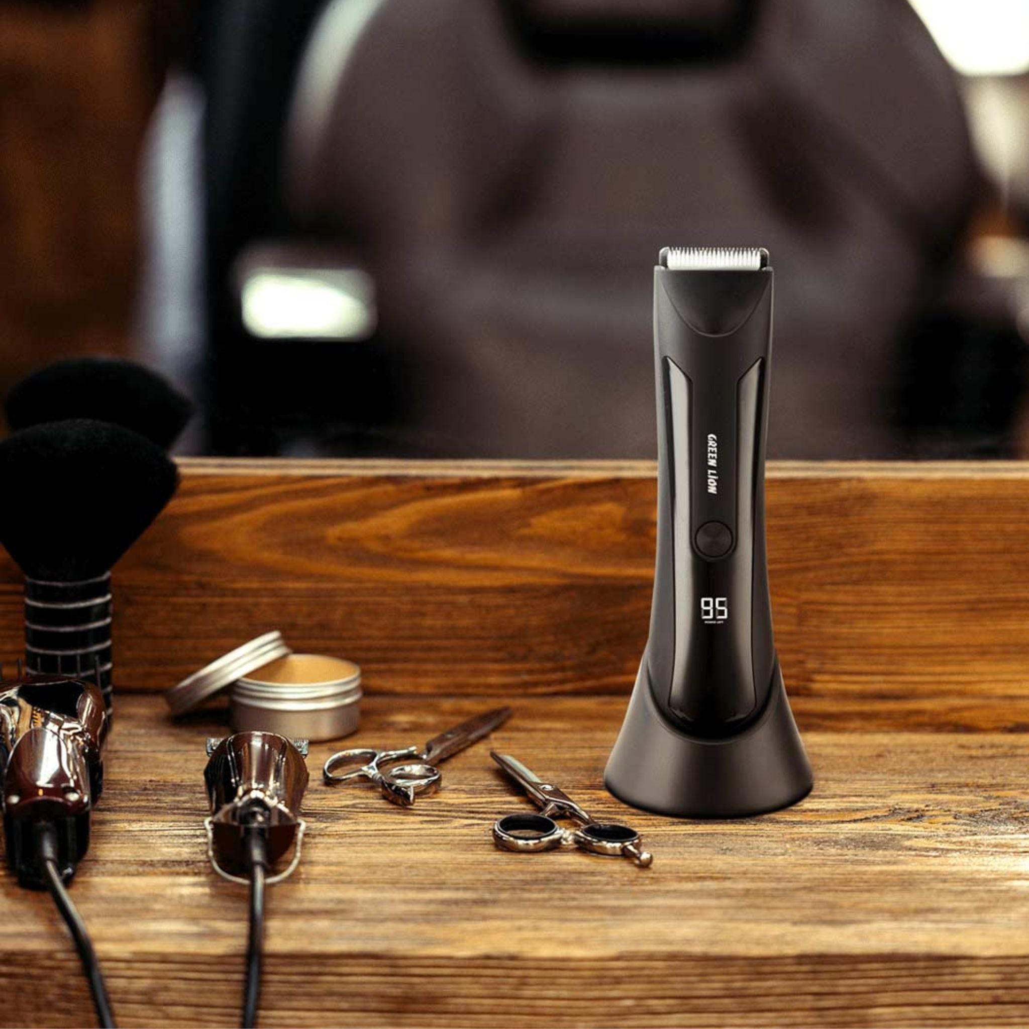 Green Lion Sensitive Area Trimmer with 90-Minutes Working Time, LED Display, 600mAh Battery Capacity, Water-Resistant, Ceramic Blades, 2 Hours Charging Time - Black