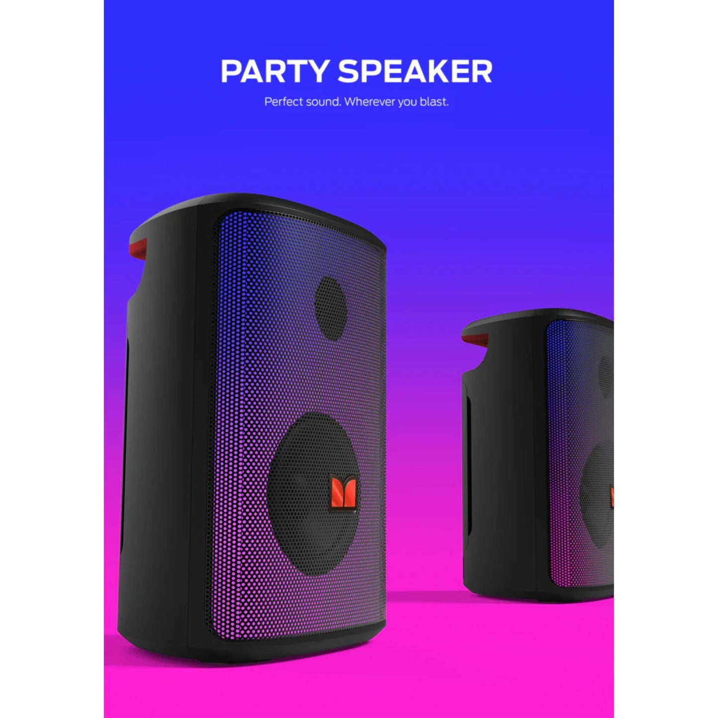 Monster Sparkle Loud Bluetooth Speaker 80W, Party Speaker with Powerful Sound and Heavy Bass, Full Screen Colorful Lights, 24H Playtime, AUX, USB Playback, Portable Waterproof Speaker for Outdoor Home