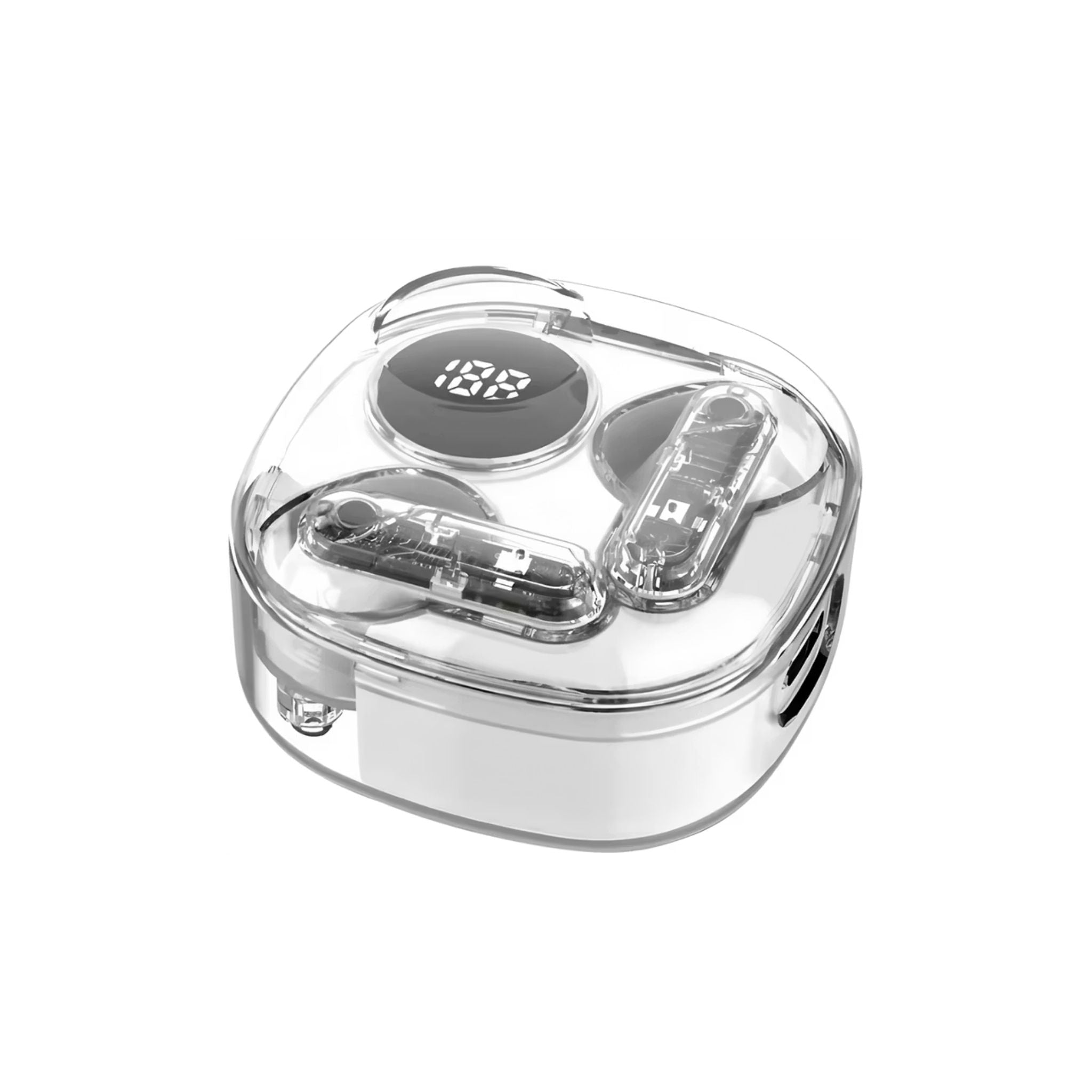 Porodo Soundtec Popwave True Wireless Earbuds with Up to 4 Hours of Playtime, 10m Transmission Distance, Bluetooth Version 5.4, 360° Omnidirectional Microphone - White