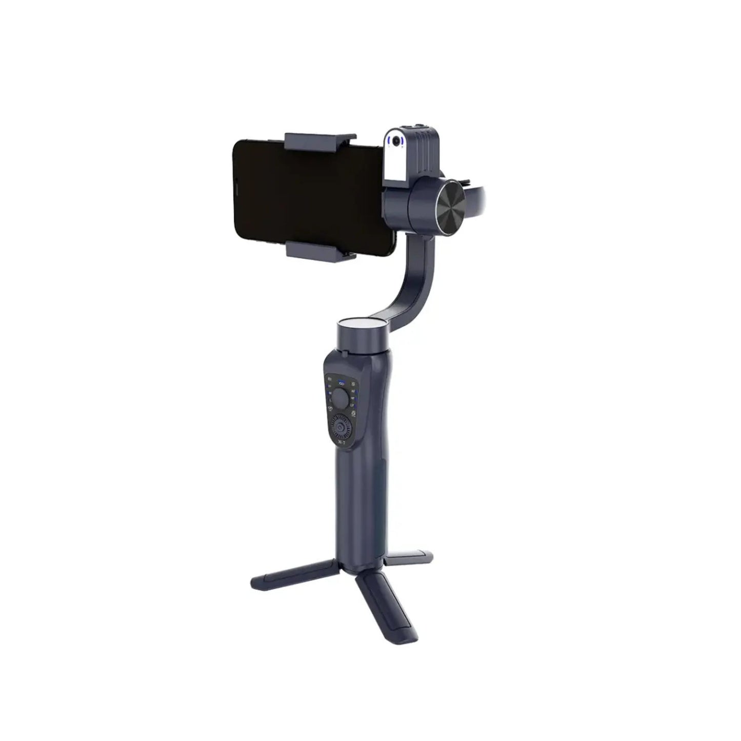 The Porodo 3-Axis AI Tracker & Light Gimbal Stabilizer with Built-In Tripod, Object Tracking, Power Bank Function, 210 Minuets Charging Time - Black