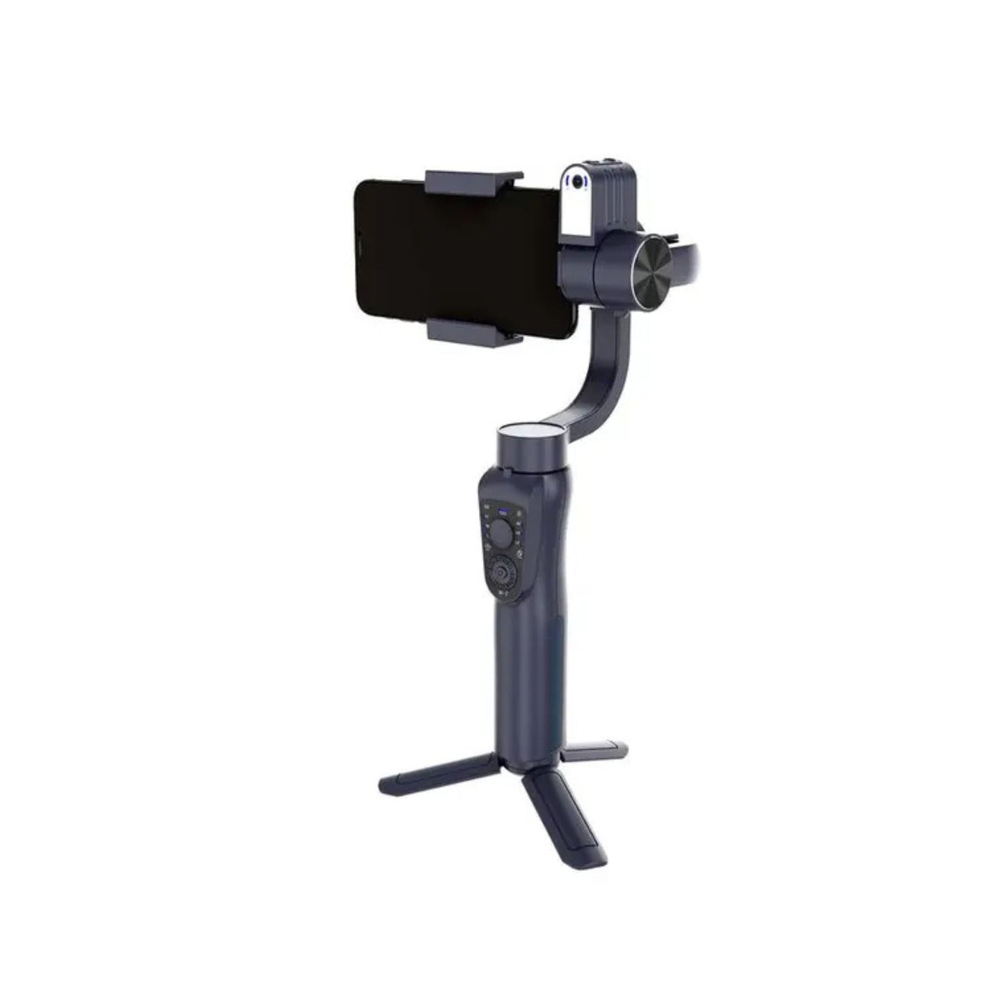 The Porodo 3-Axis AI Tracker & Light Gimbal Stabilizer with Built-In Tripod, Object Tracking, Power Bank Function, 210 Minuets Charging Time - Black