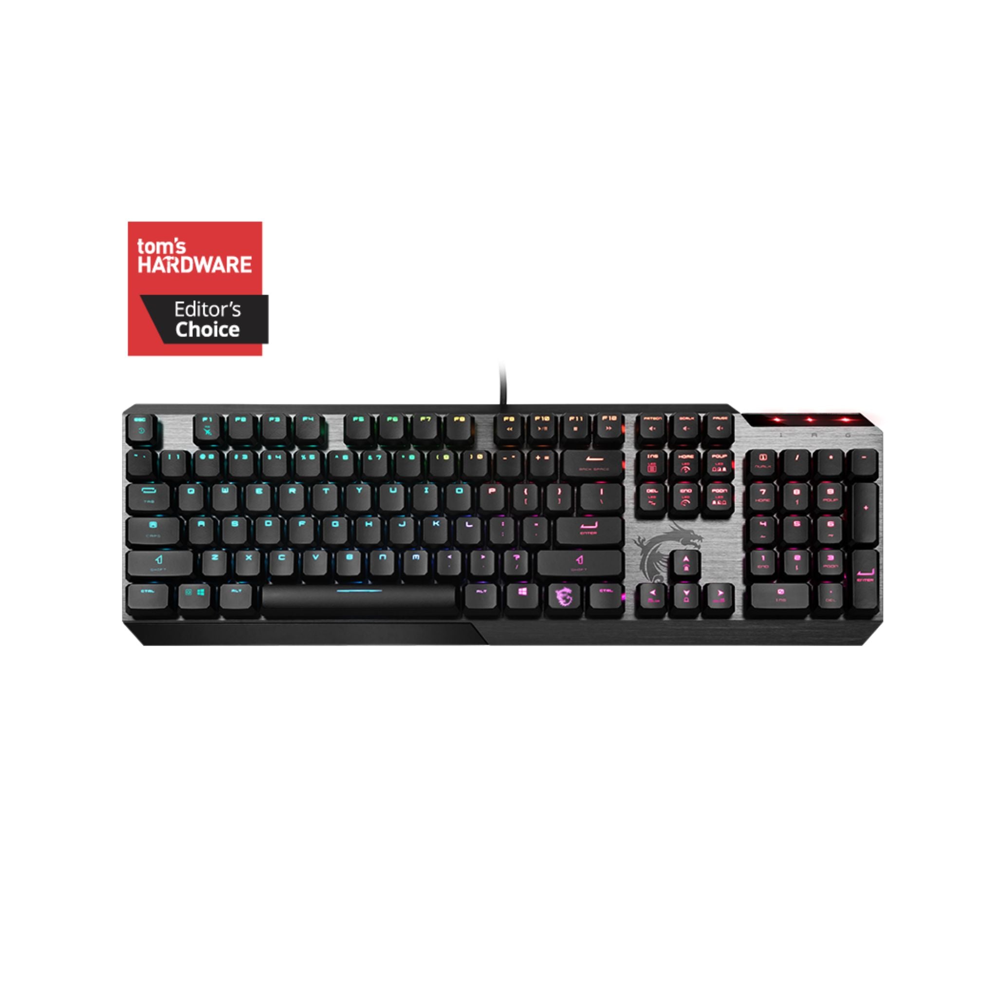 MSI Vigor GK50 Low Profile Gaming Keyboard, Backlit RGB LED, Kailh Mechanical Switches, Aluminum