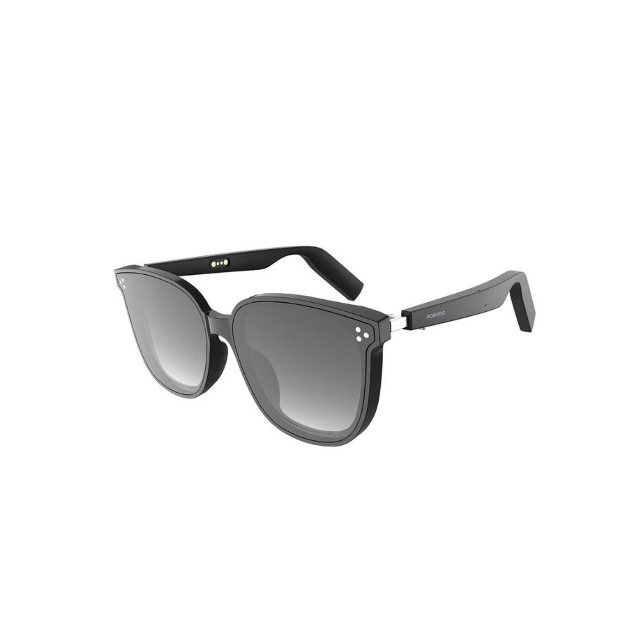 Porodo Lifestyle Polarized Sunglasses with Speaker, 160 Hours Standby Time, 2 Hours Charging Time, Bluetooth Version 5.3, Push-Button Controls, Multi-Coated Lens - Black
