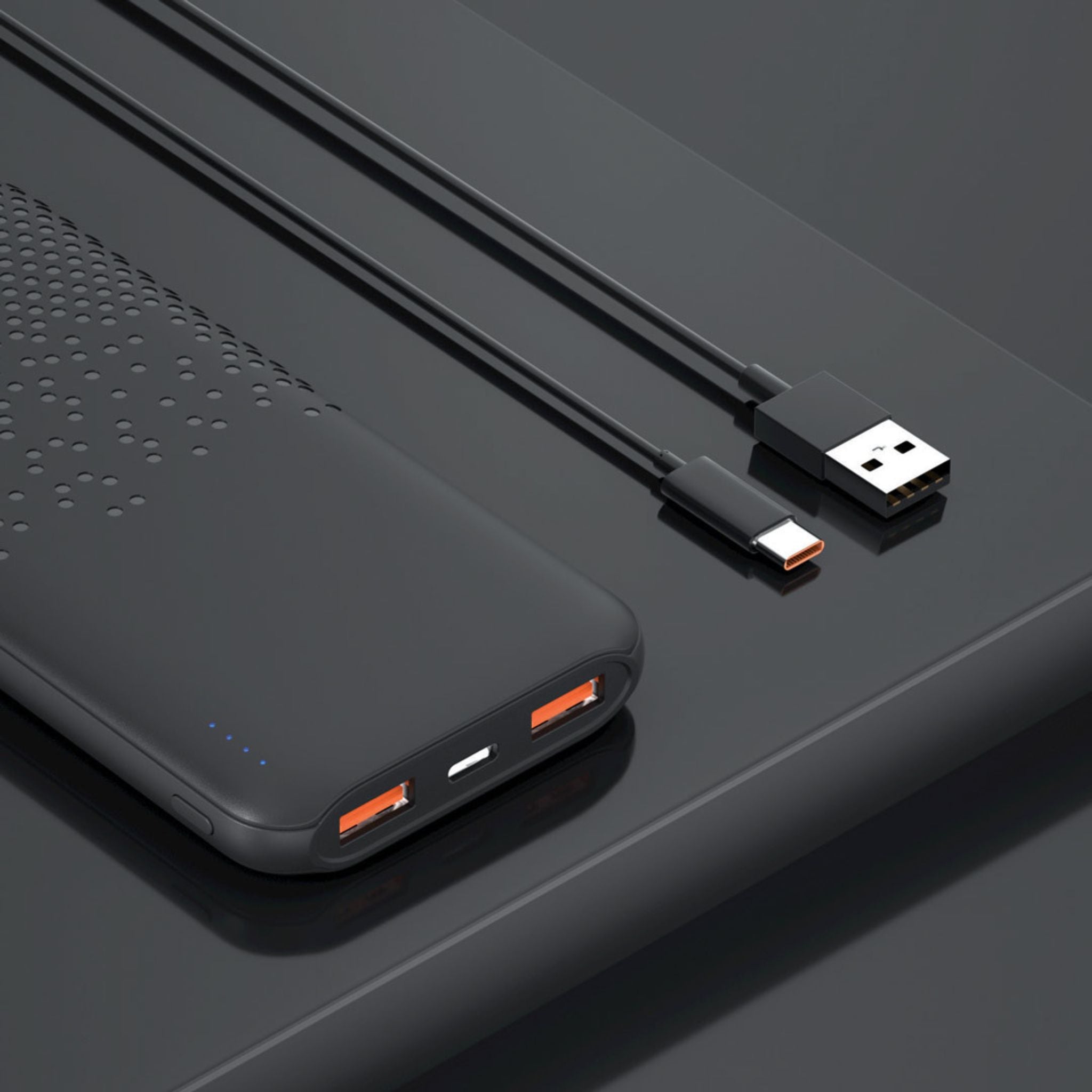 Green Lion Rome 10000mAh Power Bank, Compact & Lightweight Design, 20W Power Delivery, Fast Charge, 2 × USB-A & Type-C Output, Type-C & Micro Input - Black