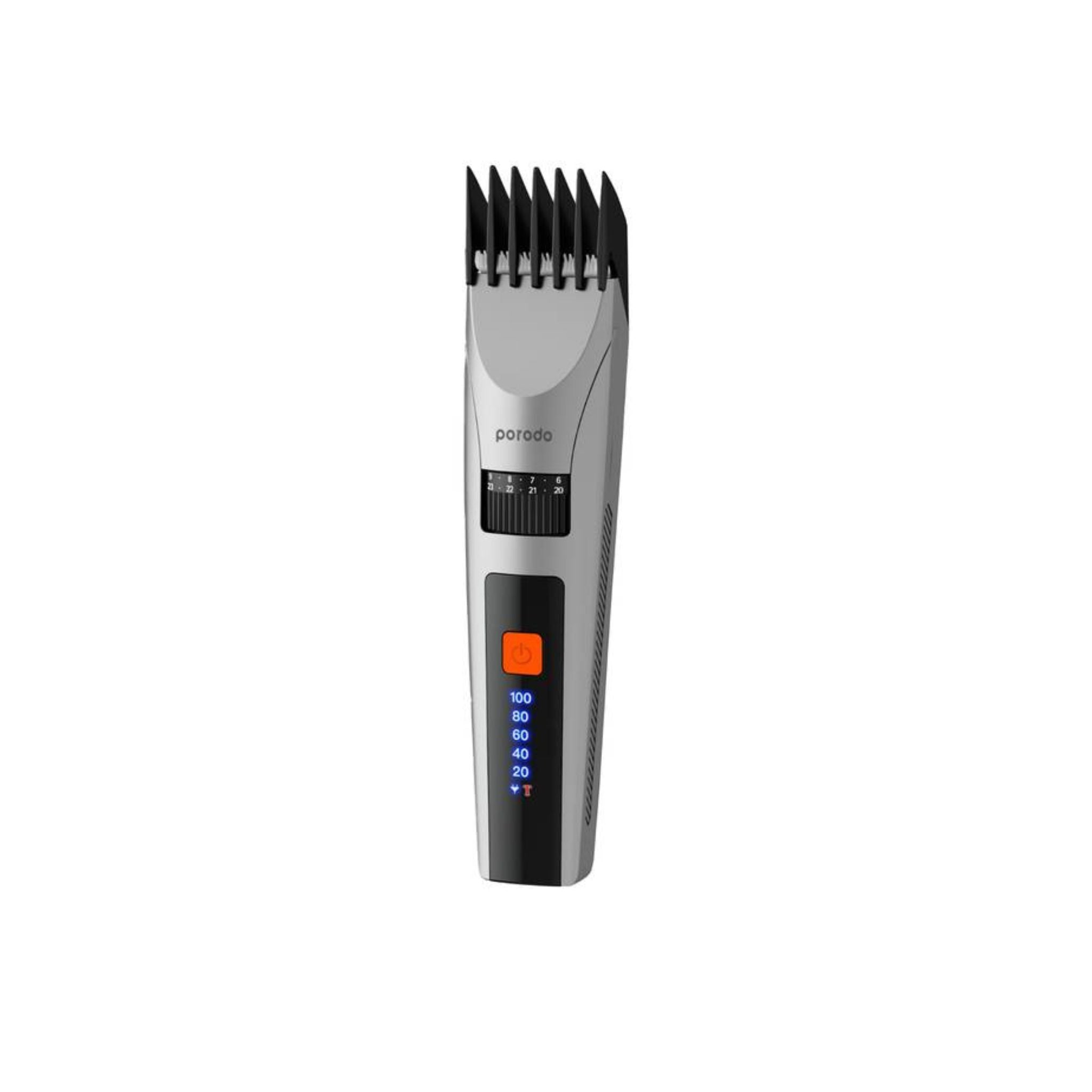 Porodo LifeStyle Rechargeable LED display Hair Clipper With Two Cutting Modes 1200mAh-Grey