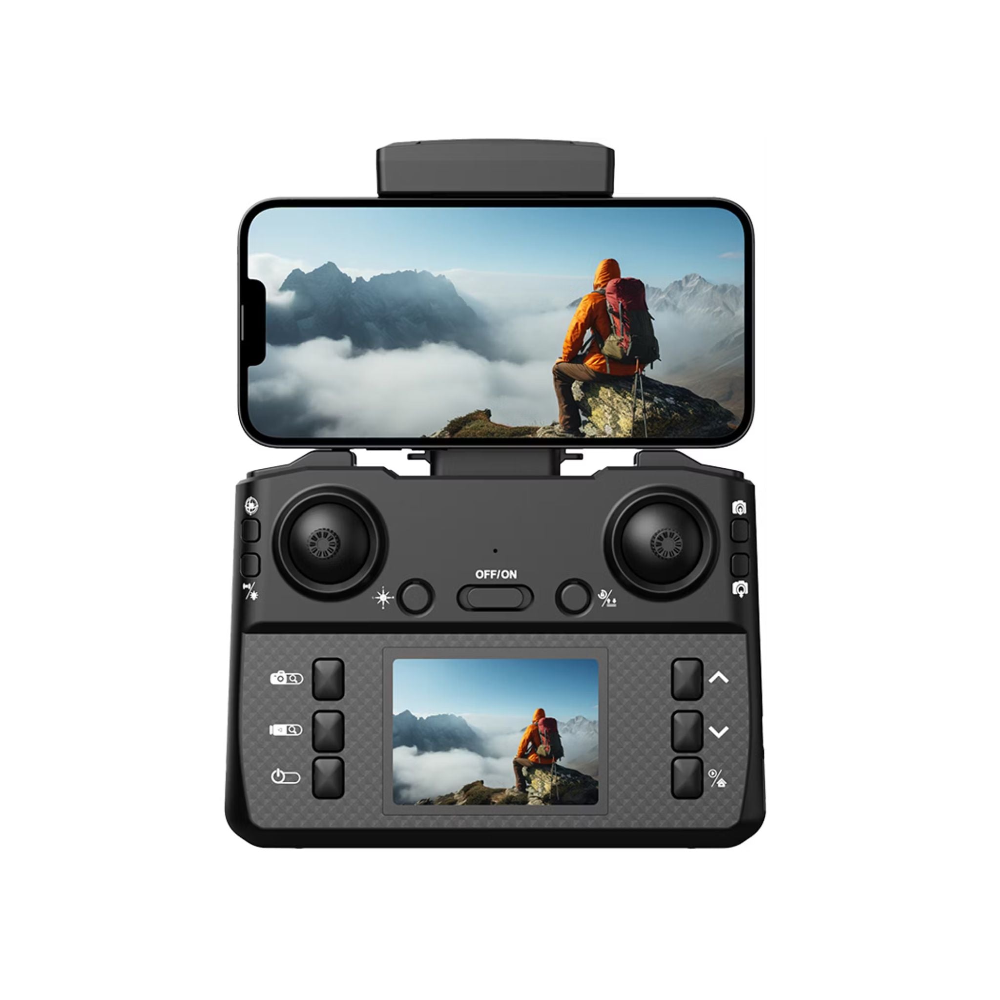 Porodo Aero View Drone with 120m Operational Distance, 360° Flip and Roll, Easy Takeoff & Landing, Up to 12 Minutes Flight Time, 10Km/h Max Speed, 120 Minutes Charging Time - Black